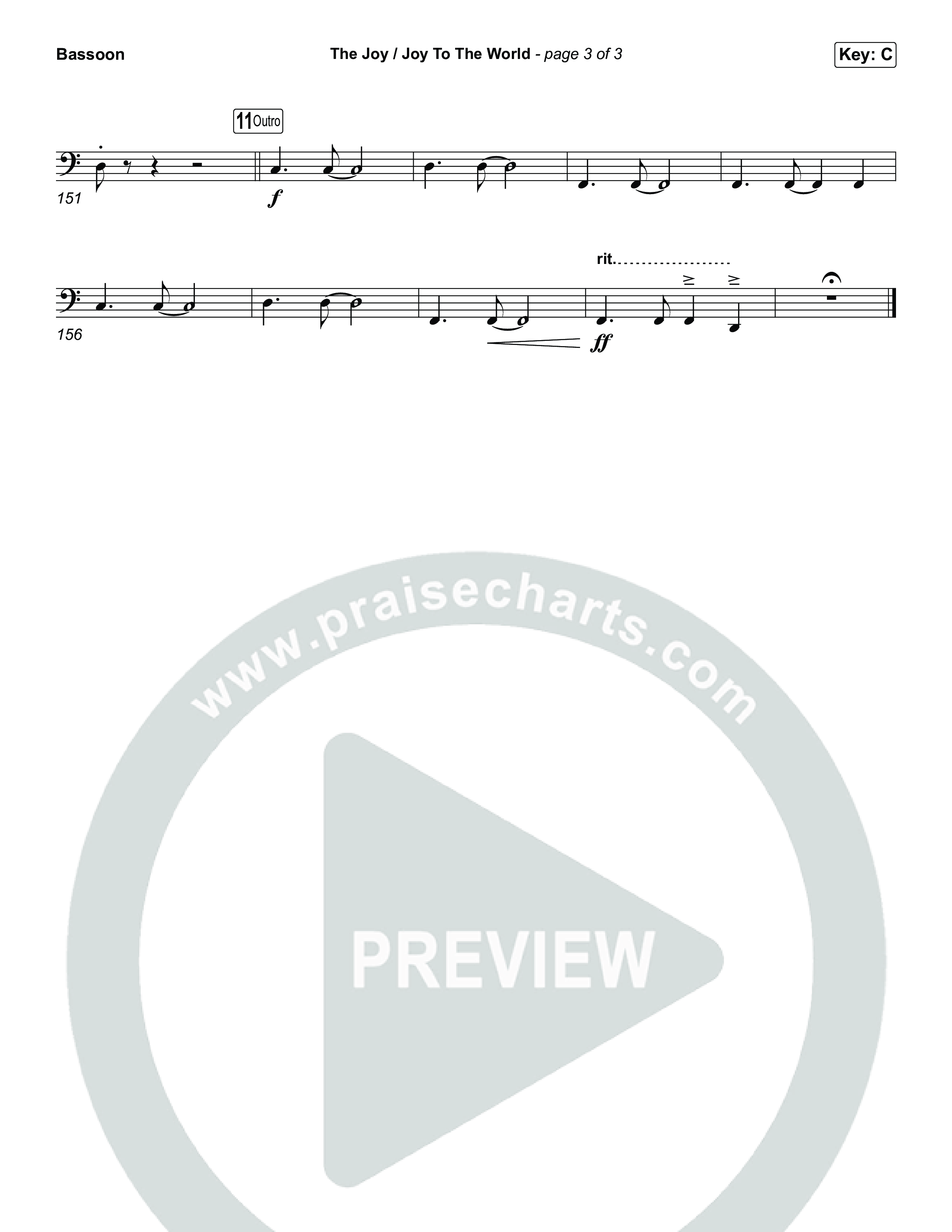 The Joy / Joy To The World (Choral/SATB) Bassoon (Travis Cottrell / Arr. Mason Brown / Arr. Daniel Galbraith)