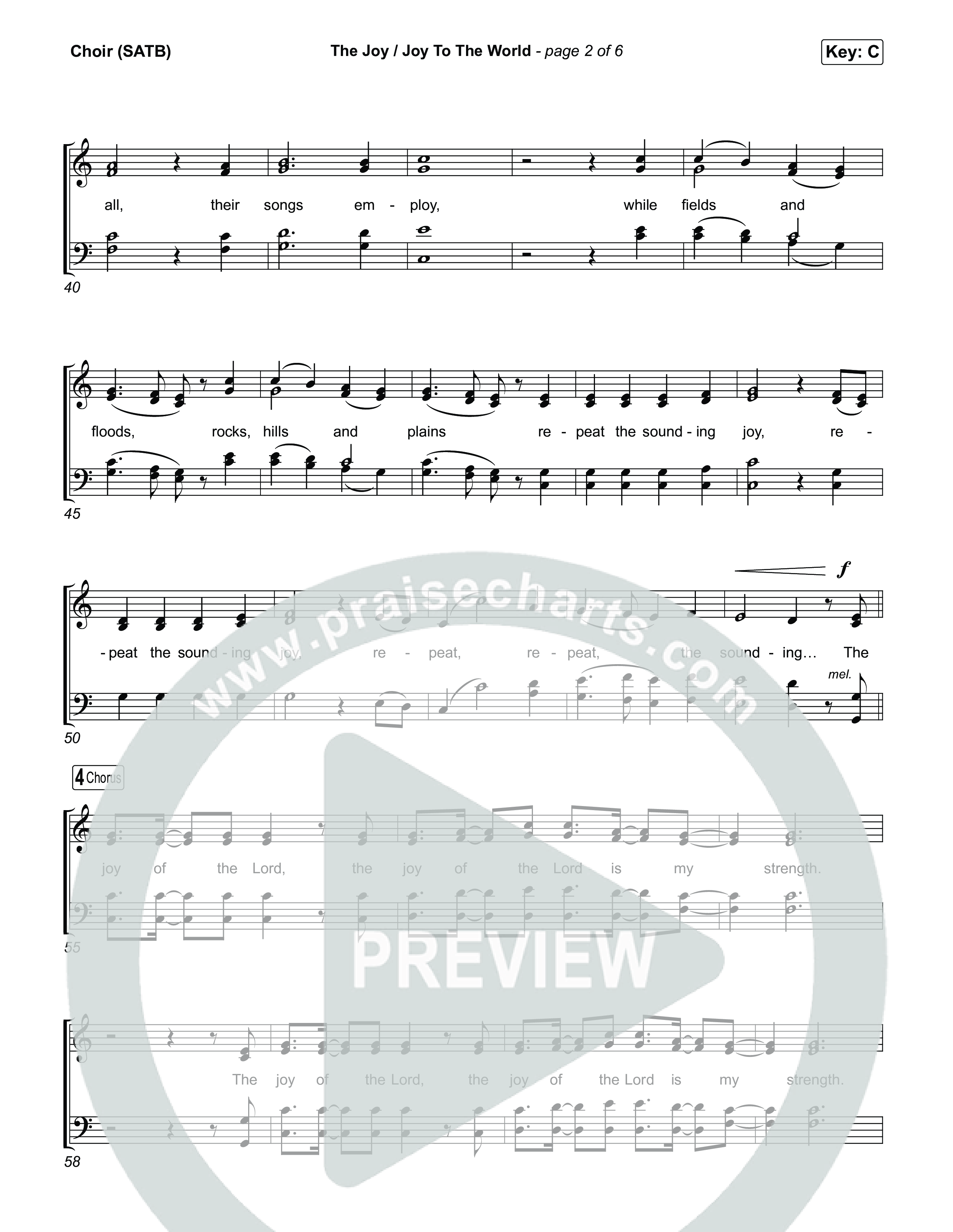 The Joy / Joy To The World (Choral/SATB) Choir Sheet (SATB) (Travis Cottrell / Arr. Mason Brown / Arr. Daniel Galbraith)