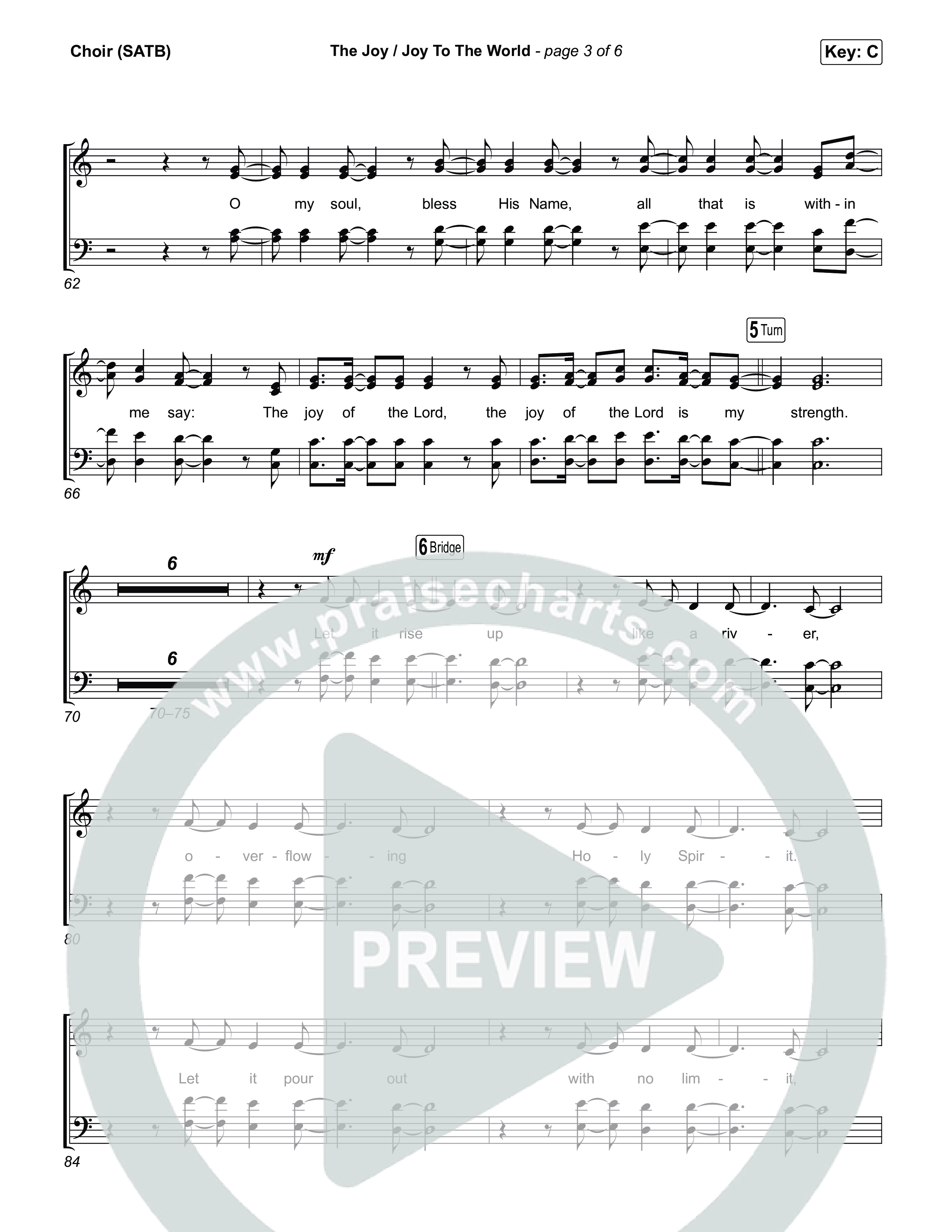 The Joy / Joy To The World (Choral/SATB) Choir Sheet (SATB) (Travis Cottrell / Arr. Mason Brown / Arr. Daniel Galbraith)