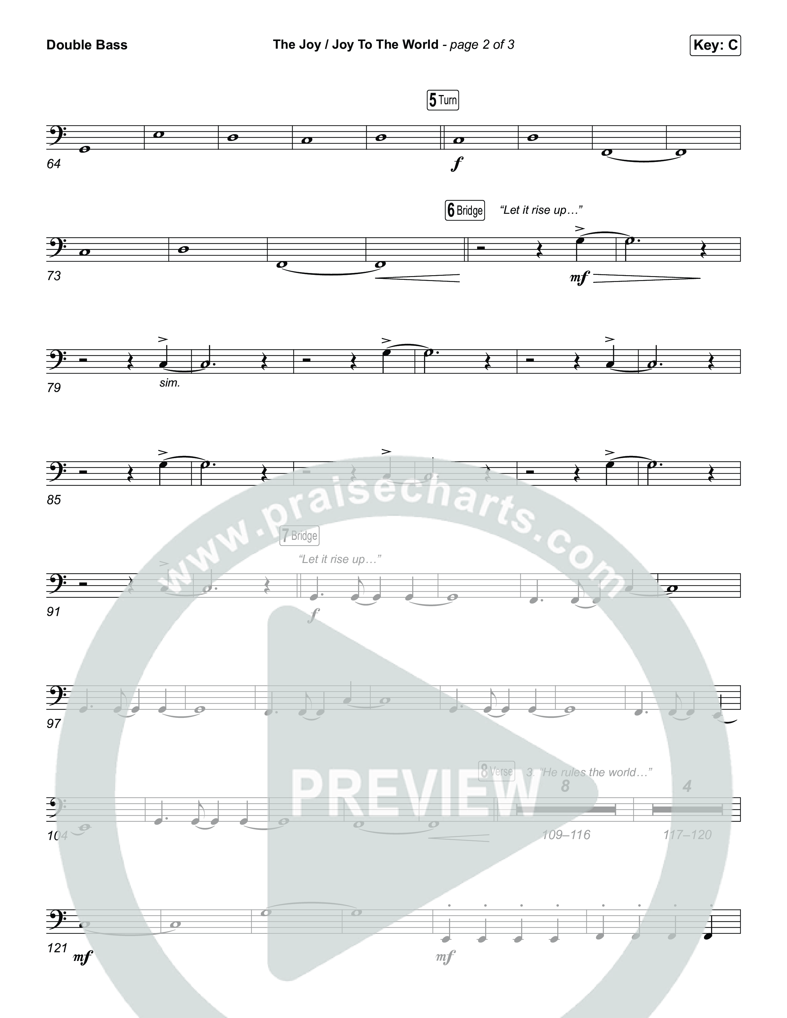 The Joy / Joy To The World (Choral/SATB) String Bass (Travis Cottrell / Arr. Mason Brown / Arr. Daniel Galbraith)