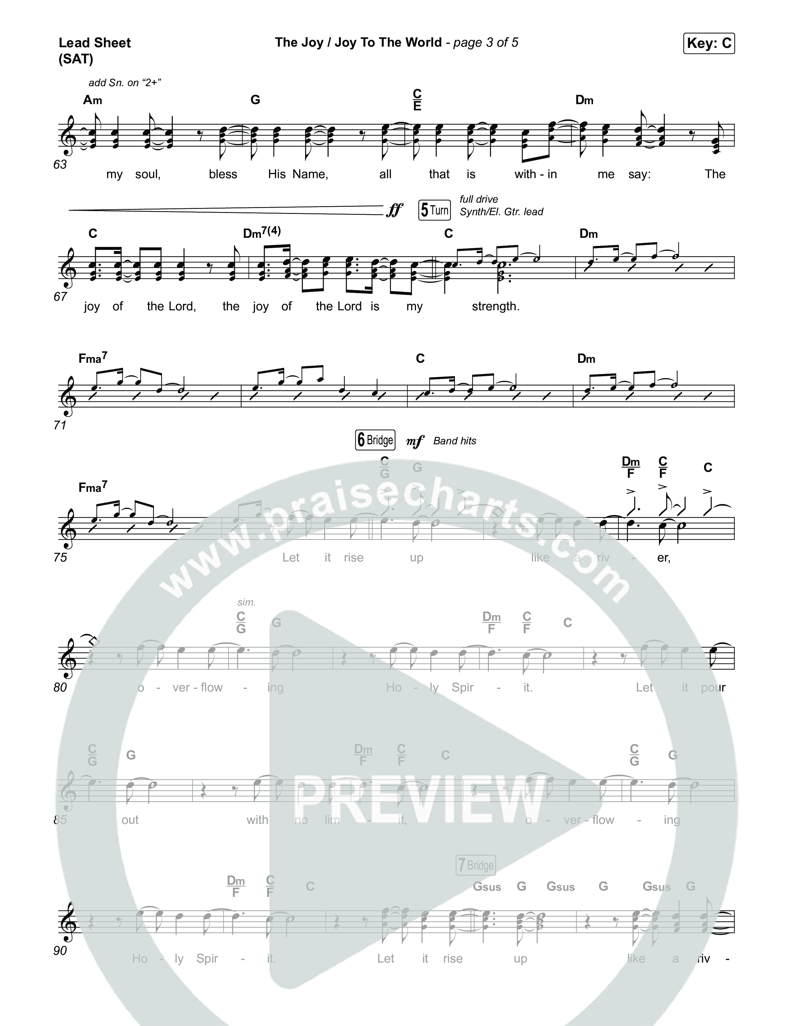 The Joy / Joy To The World (Choral/SATB) Lead Sheet (SAT) (Travis Cottrell / Arr. Mason Brown / Arr. Daniel Galbraith)
