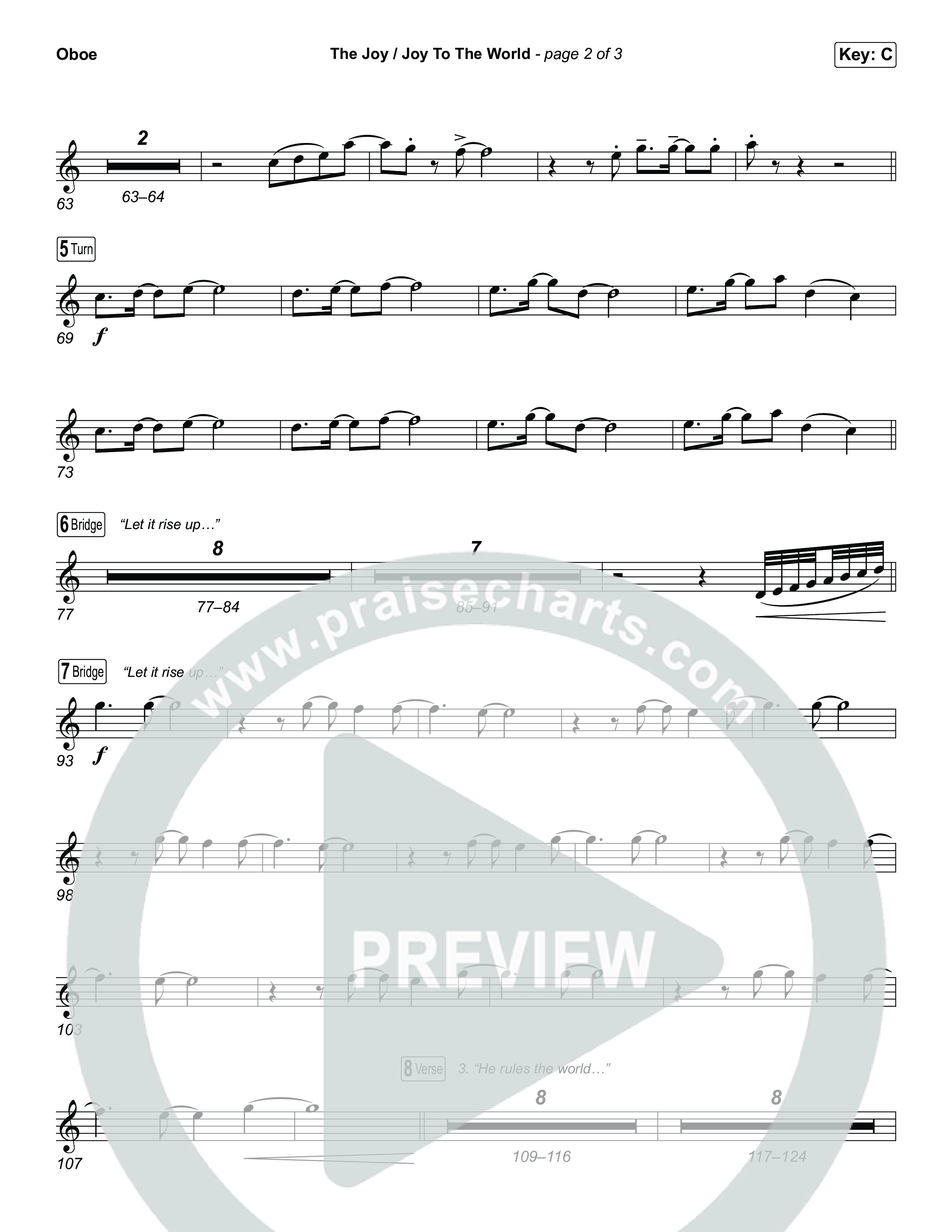 The Joy / Joy To The World (Choral/SATB) Oboe (Travis Cottrell / Arr. Mason Brown / Arr. Daniel Galbraith)