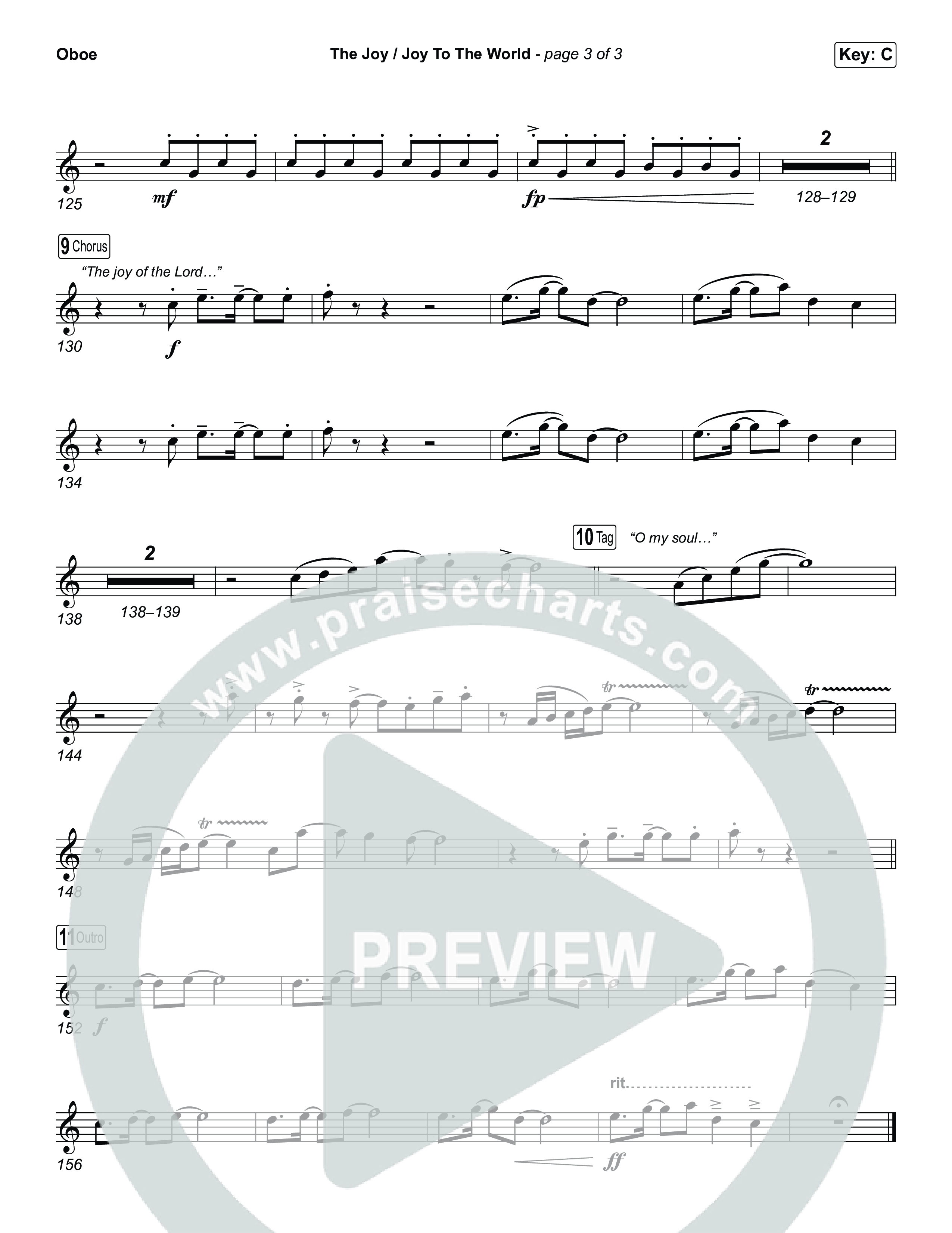 The Joy / Joy To The World (Choral/SATB) Oboe (Travis Cottrell / Arr. Mason Brown / Arr. Daniel Galbraith)