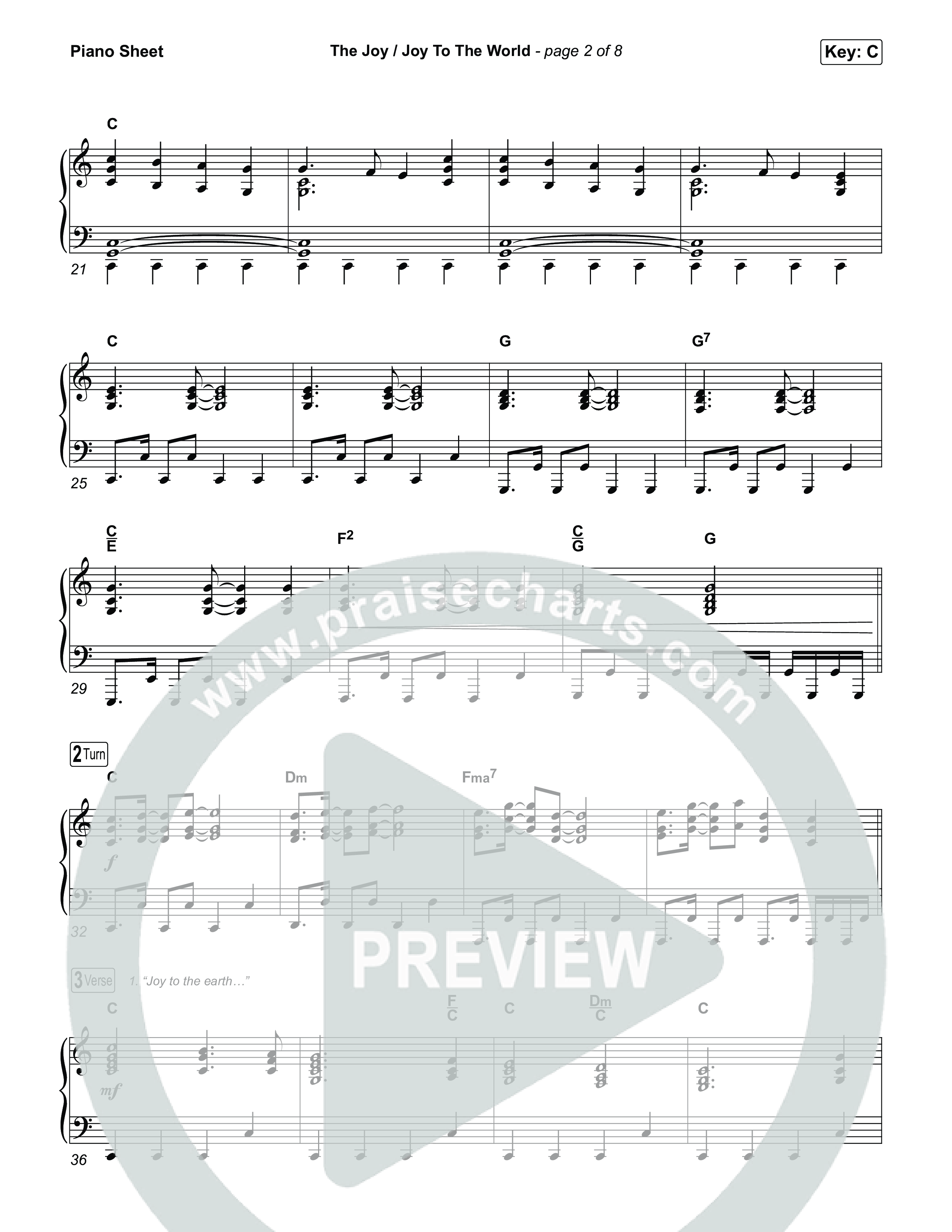 The Joy / Joy To The World (Choral/SATB) Piano Sheet (Travis Cottrell / Arr. Mason Brown / Arr. Daniel Galbraith)