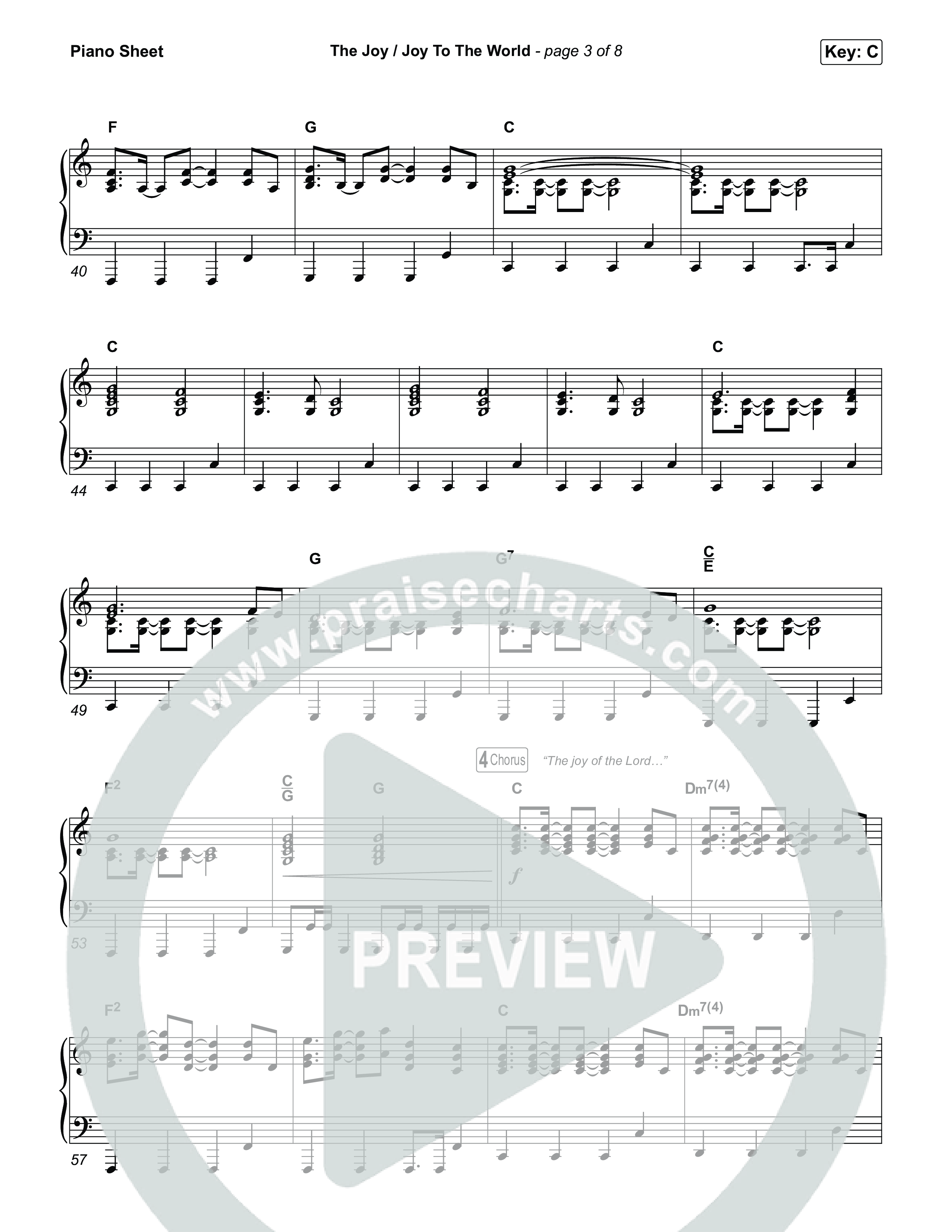 The Joy / Joy To The World (Choral/SATB) Piano Sheet (Travis Cottrell / Arr. Mason Brown / Arr. Daniel Galbraith)