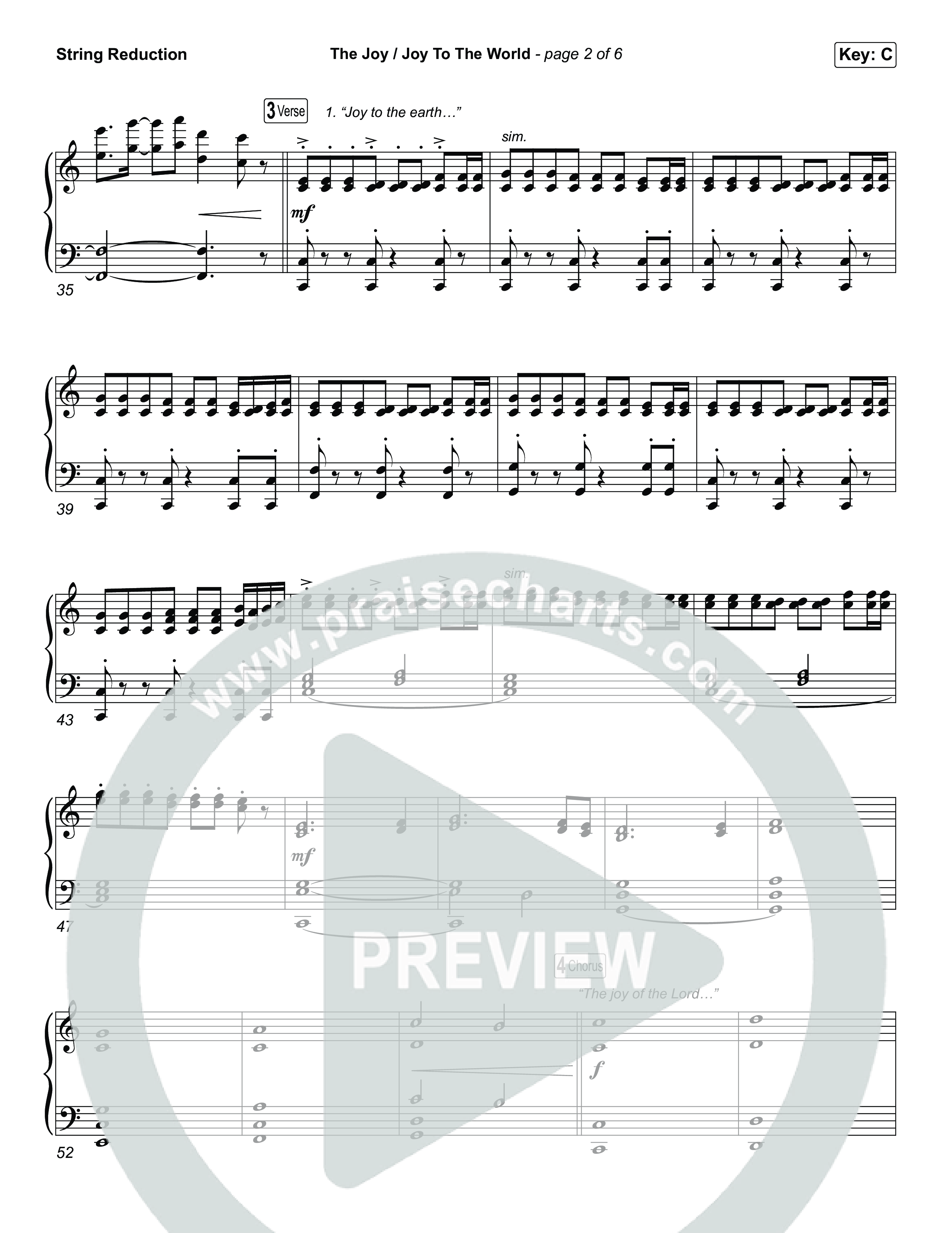 The Joy / Joy To The World (Choral/SATB) String Reduction (Travis Cottrell / Arr. Mason Brown / Arr. Daniel Galbraith)