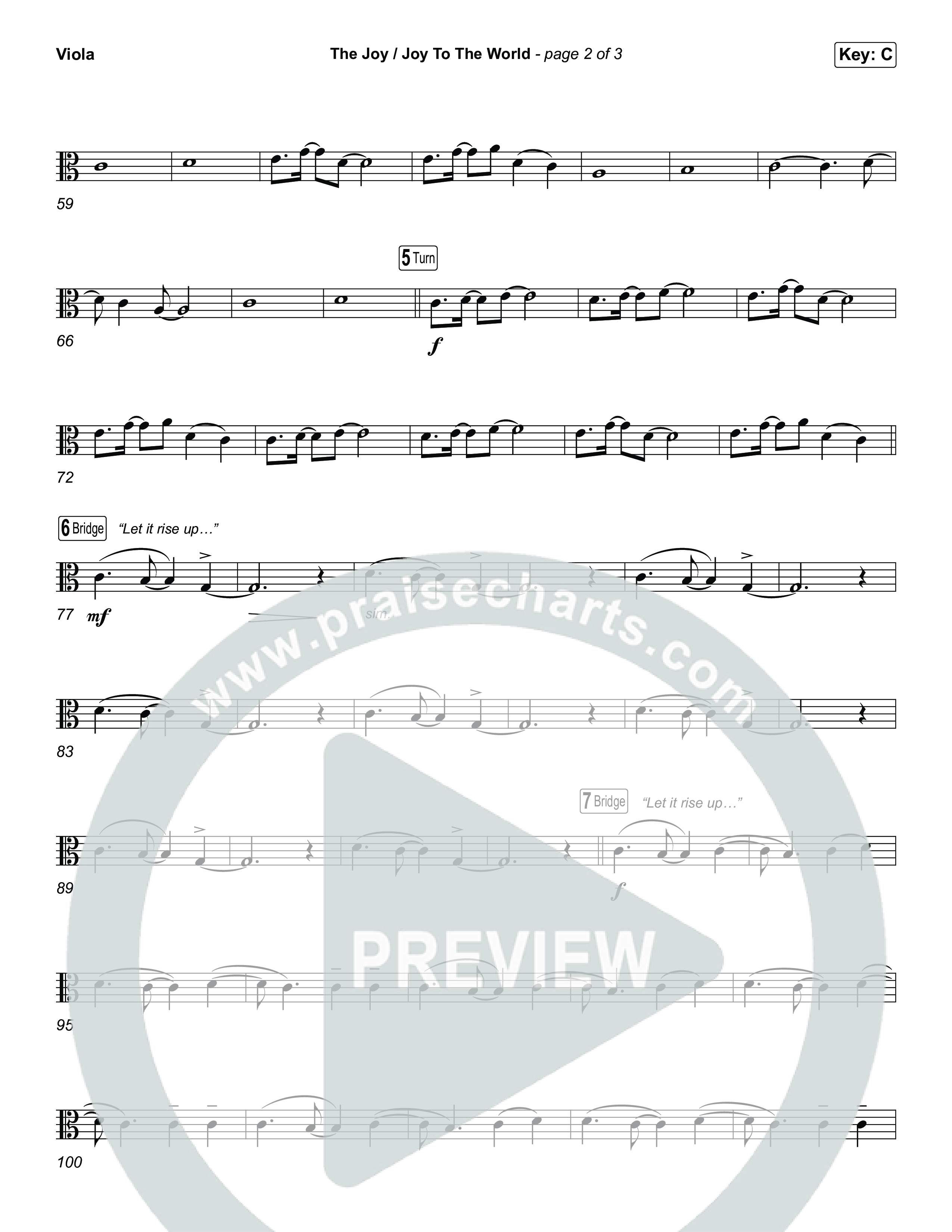 The Joy / Joy To The World (Choral/SATB) Viola (Travis Cottrell / Arr. Mason Brown / Arr. Daniel Galbraith)