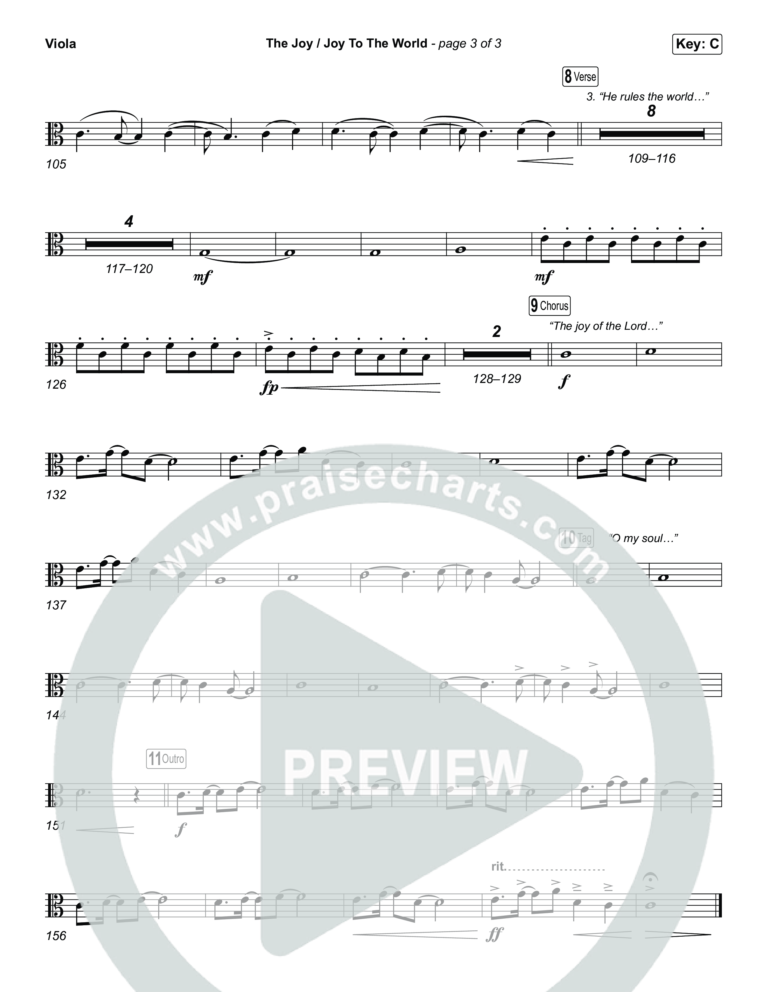 The Joy / Joy To The World (Choral/SATB) Viola (Travis Cottrell / Arr. Mason Brown / Arr. Daniel Galbraith)