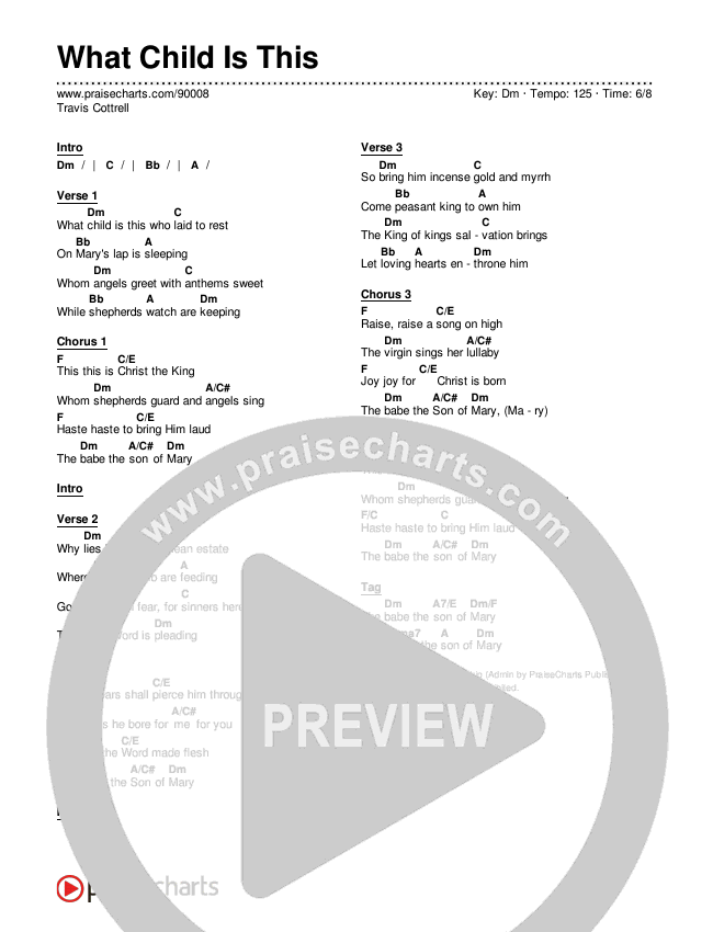 What Child Is This (Choral/SATB) Chords & Lyrics (Travis Cottrell / Arr. Mason Brown)