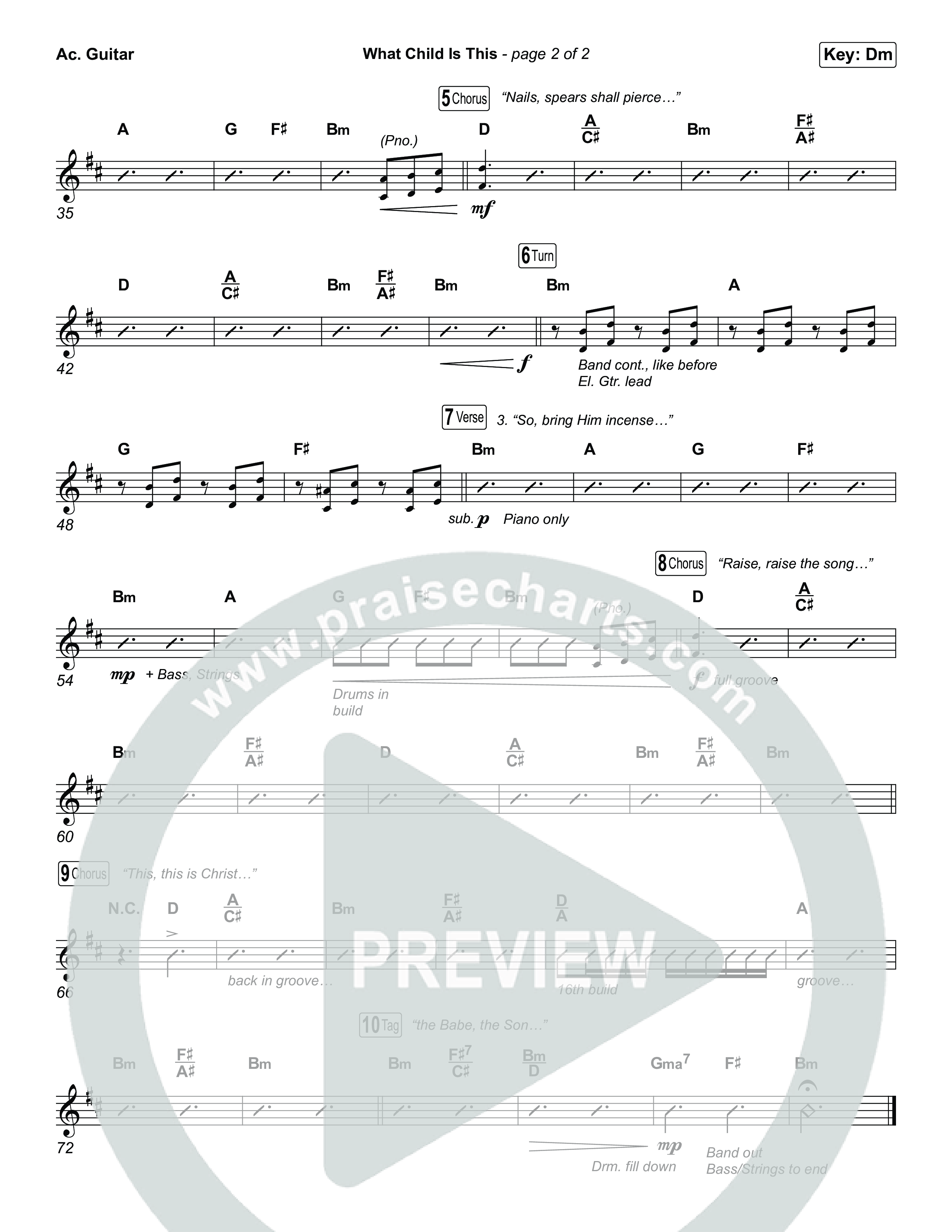 What Child Is This (Choral/SATB) Acoustic Guitar (Travis Cottrell / Arr. Mason Brown)