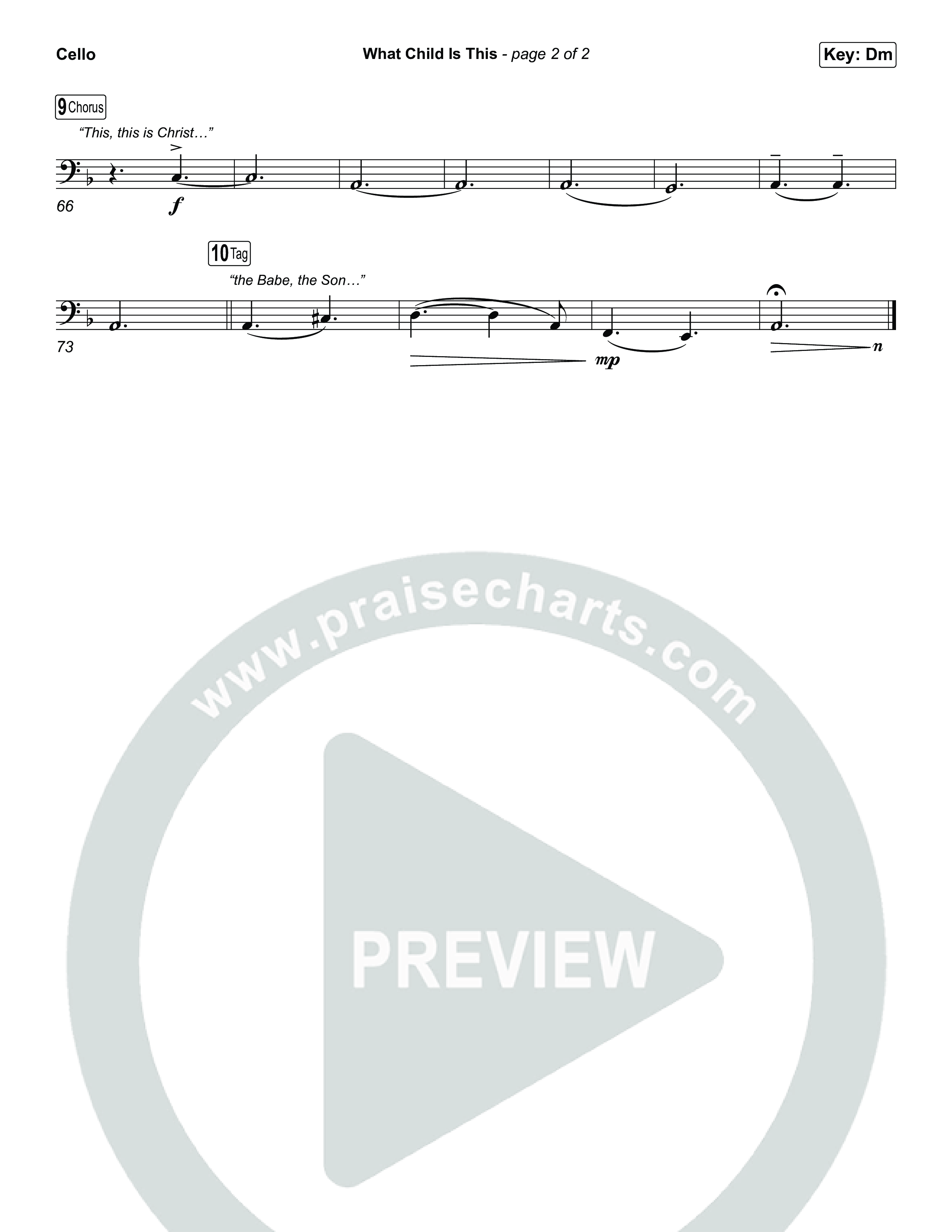 What Child Is This (Choral/SATB) Cello (Travis Cottrell / Arr. Mason Brown)
