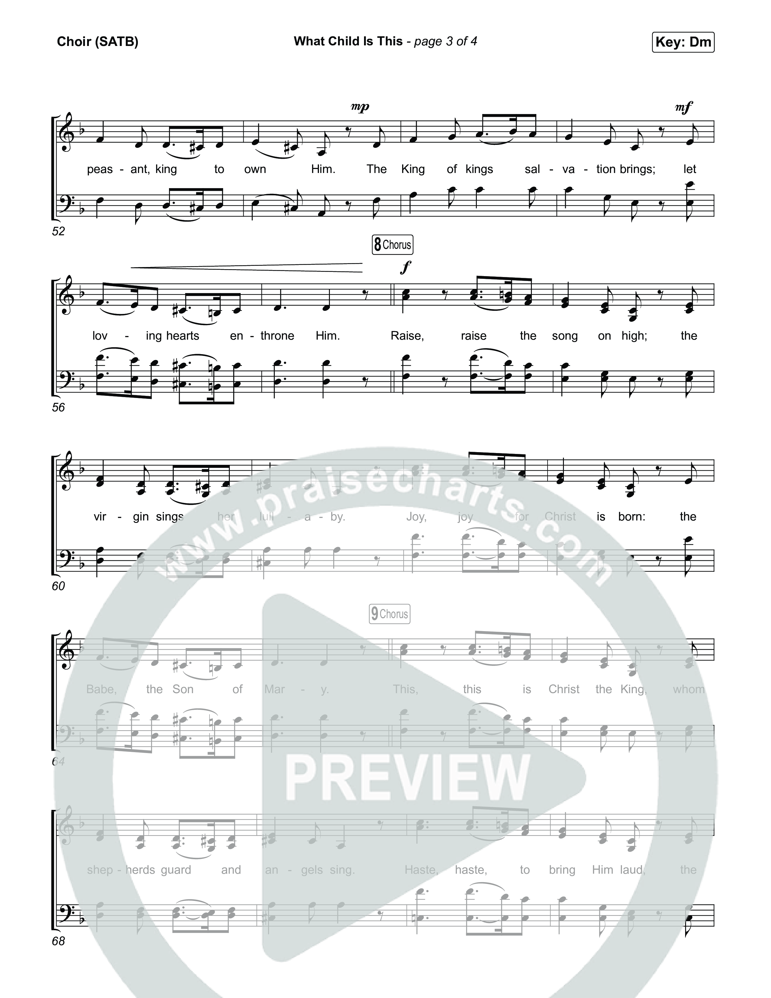 What Child Is This (Choral/SATB) Choir Sheet (SATB) (Travis Cottrell / Arr. Mason Brown)
