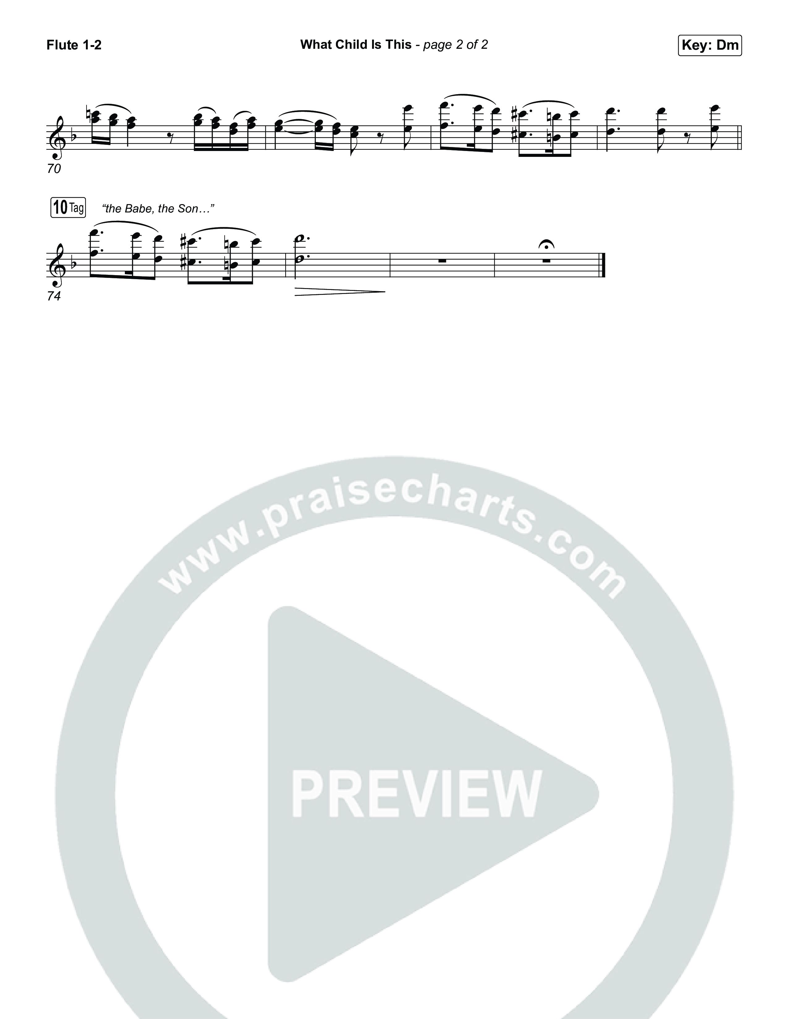 What Child Is This (Choral/SATB) Flute 1,2 (Travis Cottrell / Arr. Mason Brown)