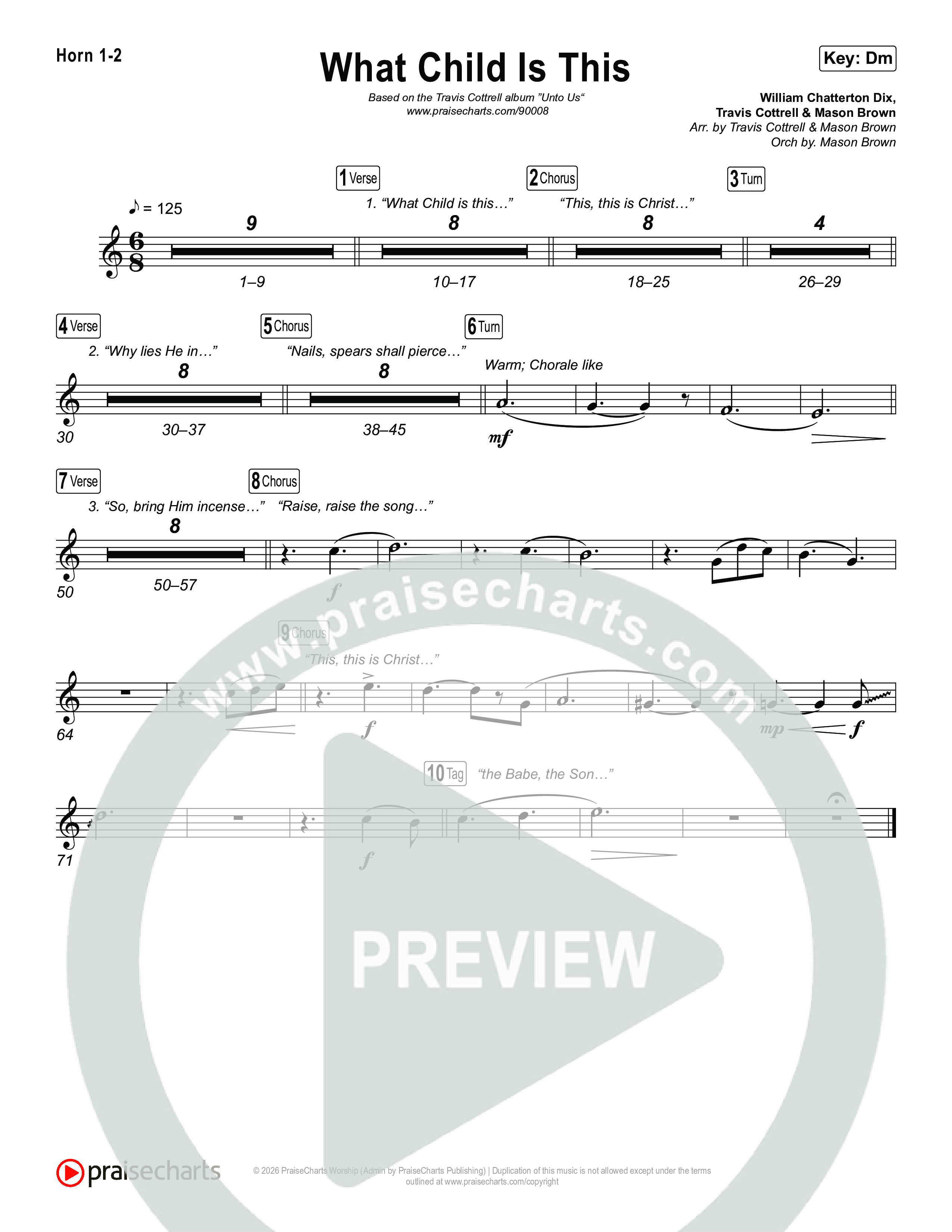 What Child Is This (Choral/SATB) Brass Pack (Travis Cottrell / Arr. Mason Brown)