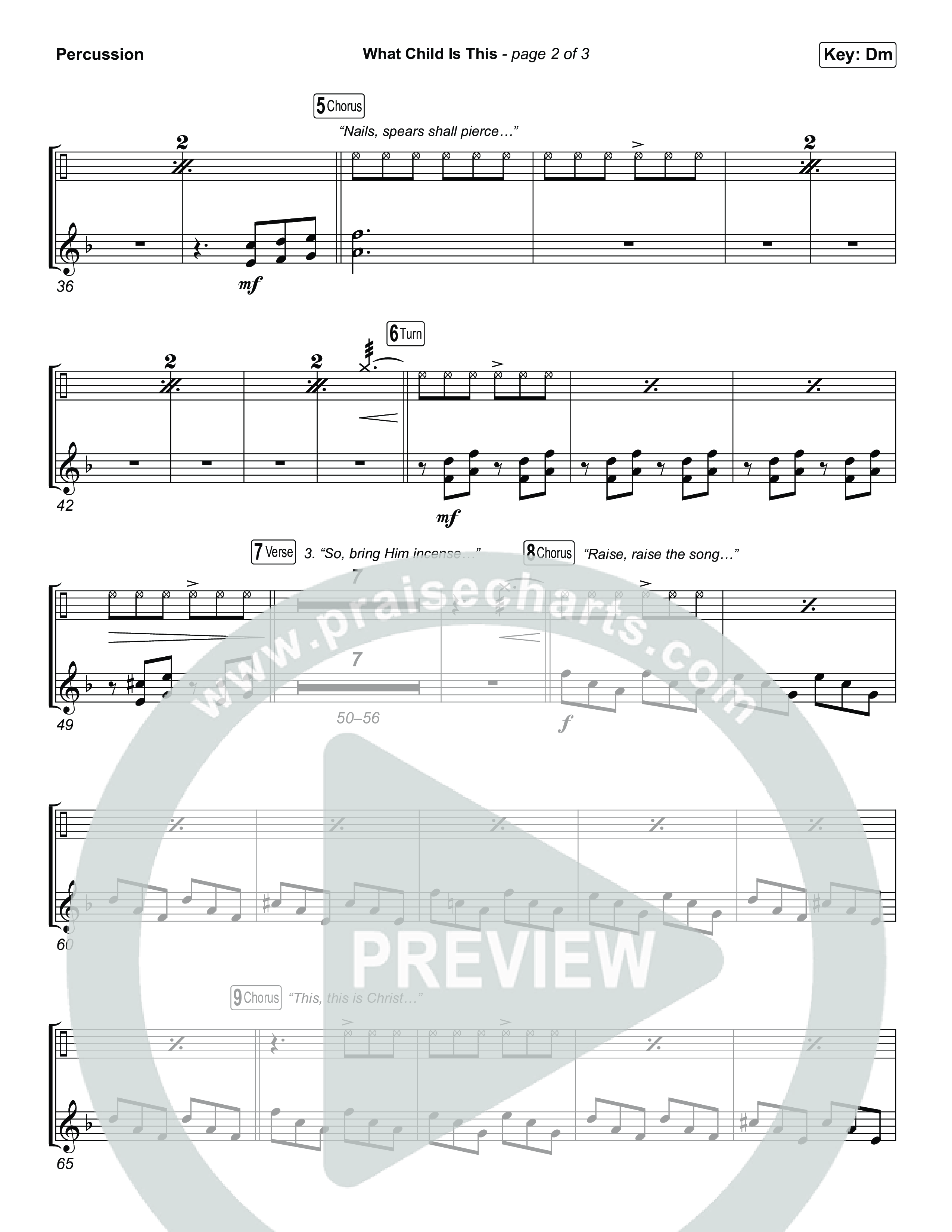 What Child Is This (Choral/SATB) Percussion (Travis Cottrell / Arr. Mason Brown)