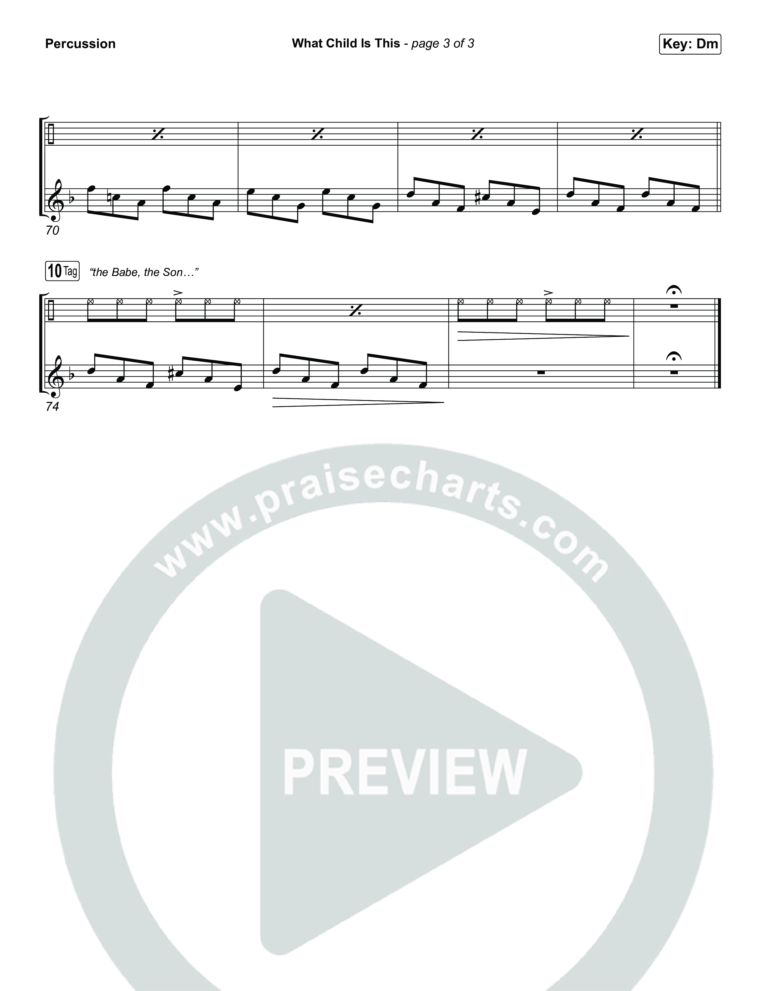 What Child Is This (Choral/SATB) Percussion (Travis Cottrell / Arr. Mason Brown)