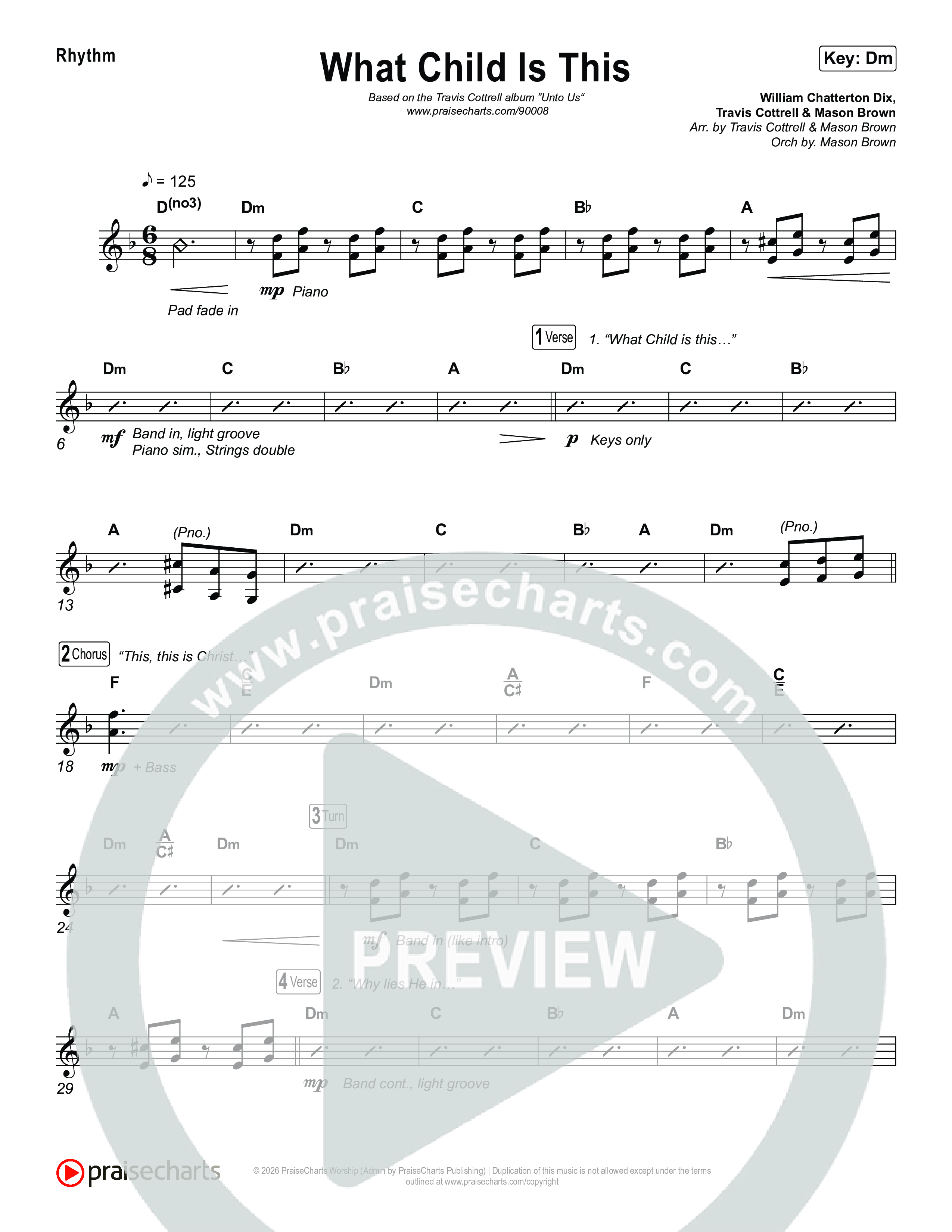 What Child Is This (Choral/SATB) Rhythm Pack (Travis Cottrell / Arr. Mason Brown)