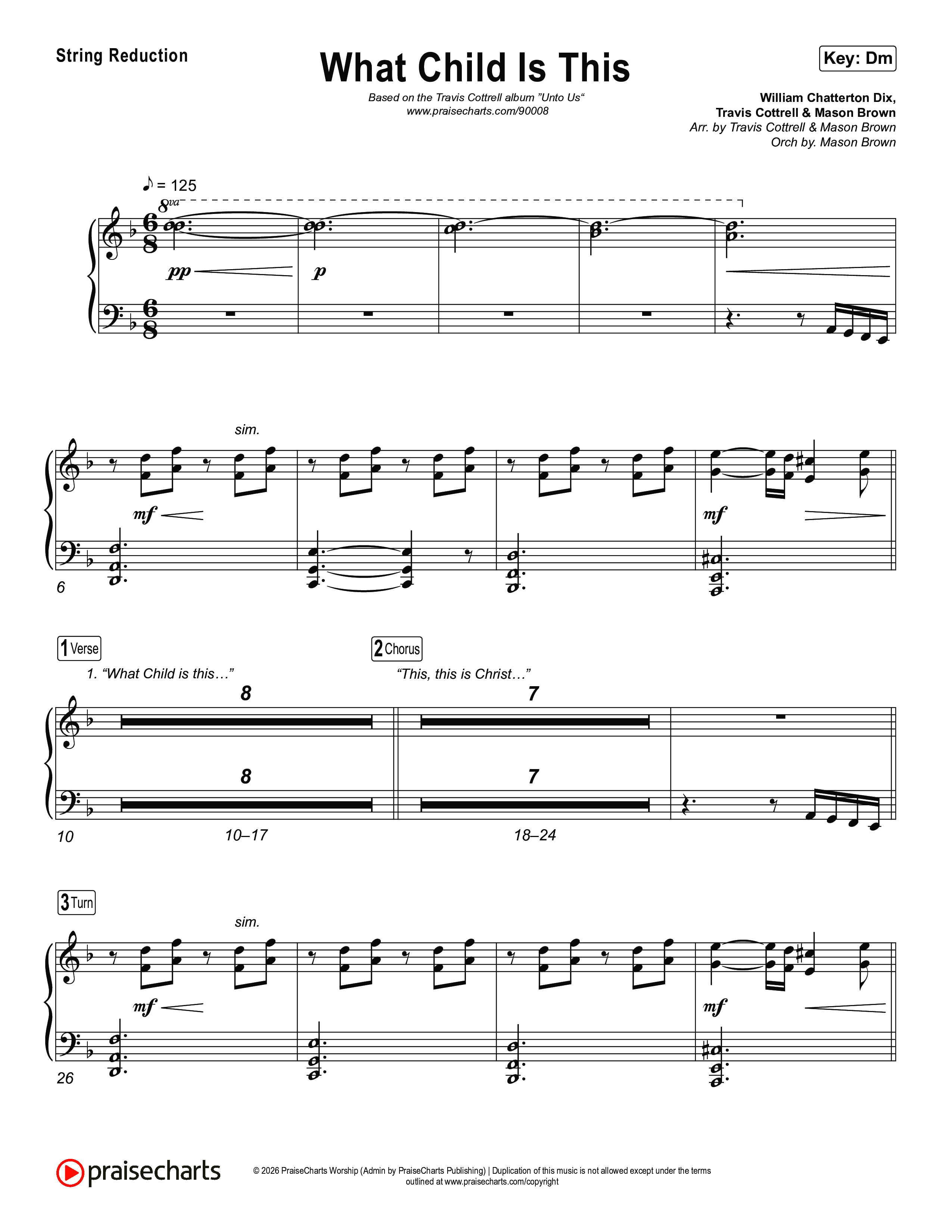 What Child Is This (Choral/SATB) String Reduction (Travis Cottrell / Arr. Mason Brown)