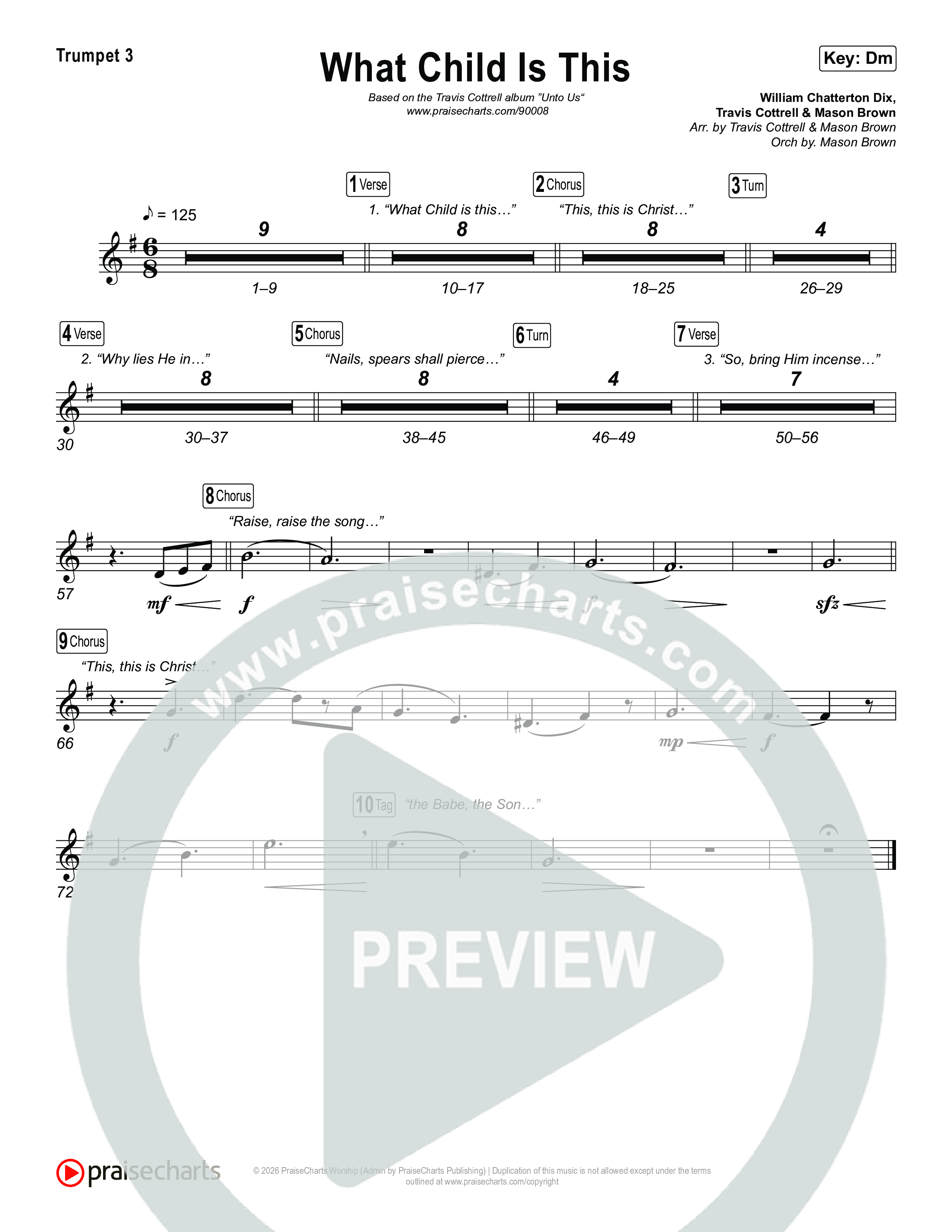 What Child Is This (Choral/SATB) Brass Pack (Travis Cottrell / Arr. Mason Brown)