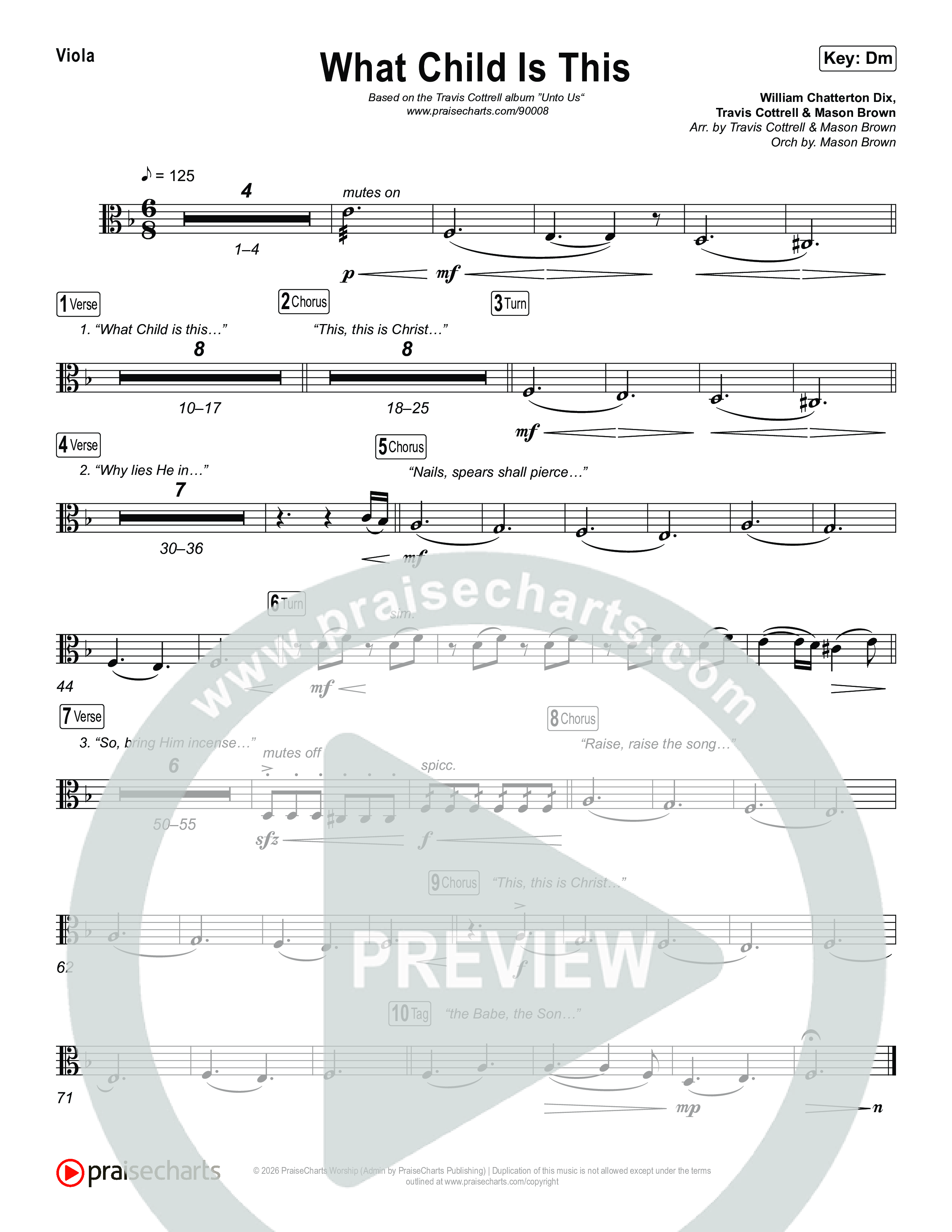 What Child Is This (Choral/SATB) String Pack (Travis Cottrell / Arr. Mason Brown)