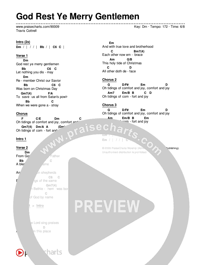 God Rest Ye Merry Gentlemen (Choral/SATB) Chords & Lyrics (Travis Cottrell / Arr. Mason Brown)