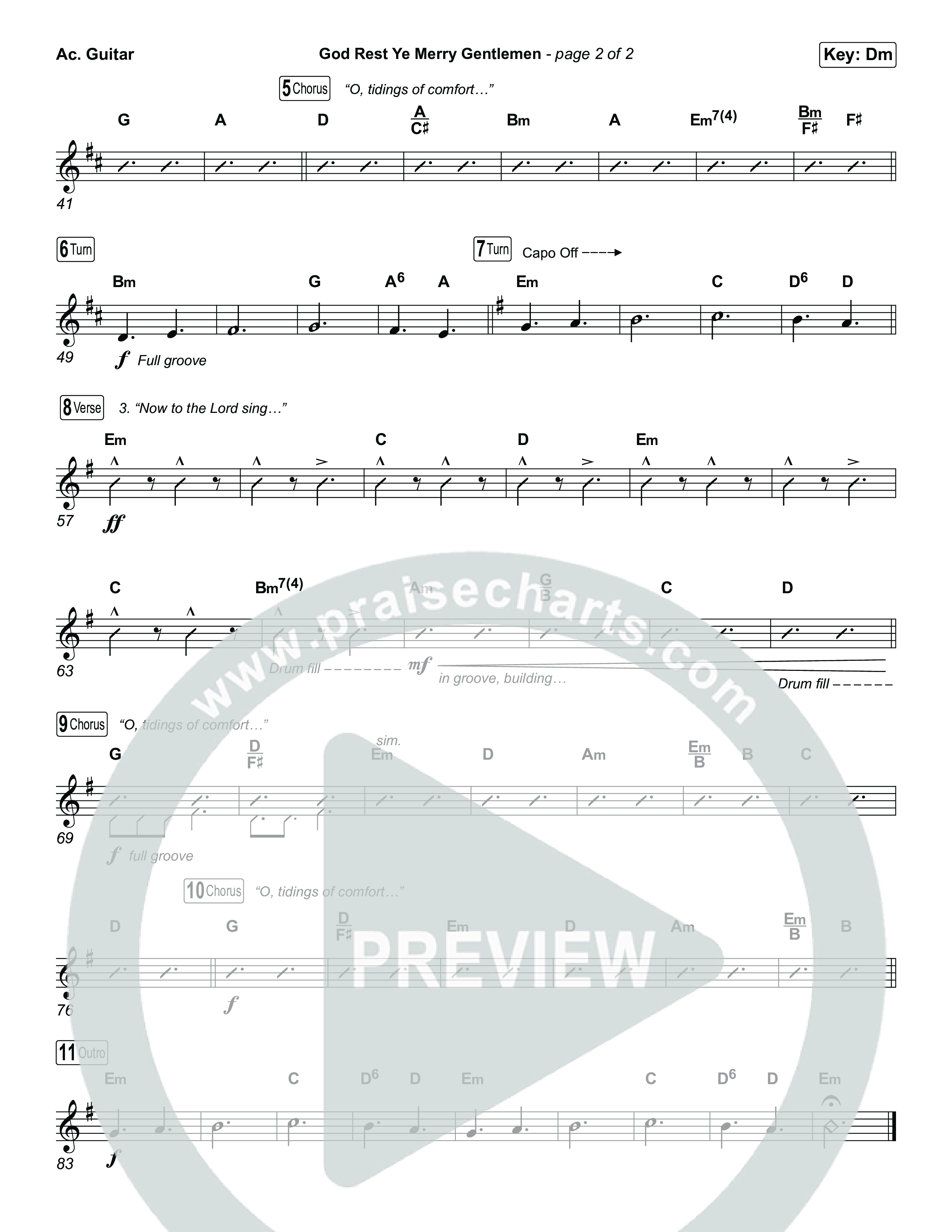 God Rest Ye Merry Gentlemen (Choral/SATB) Acoustic Guitar (Travis Cottrell / Arr. Mason Brown)
