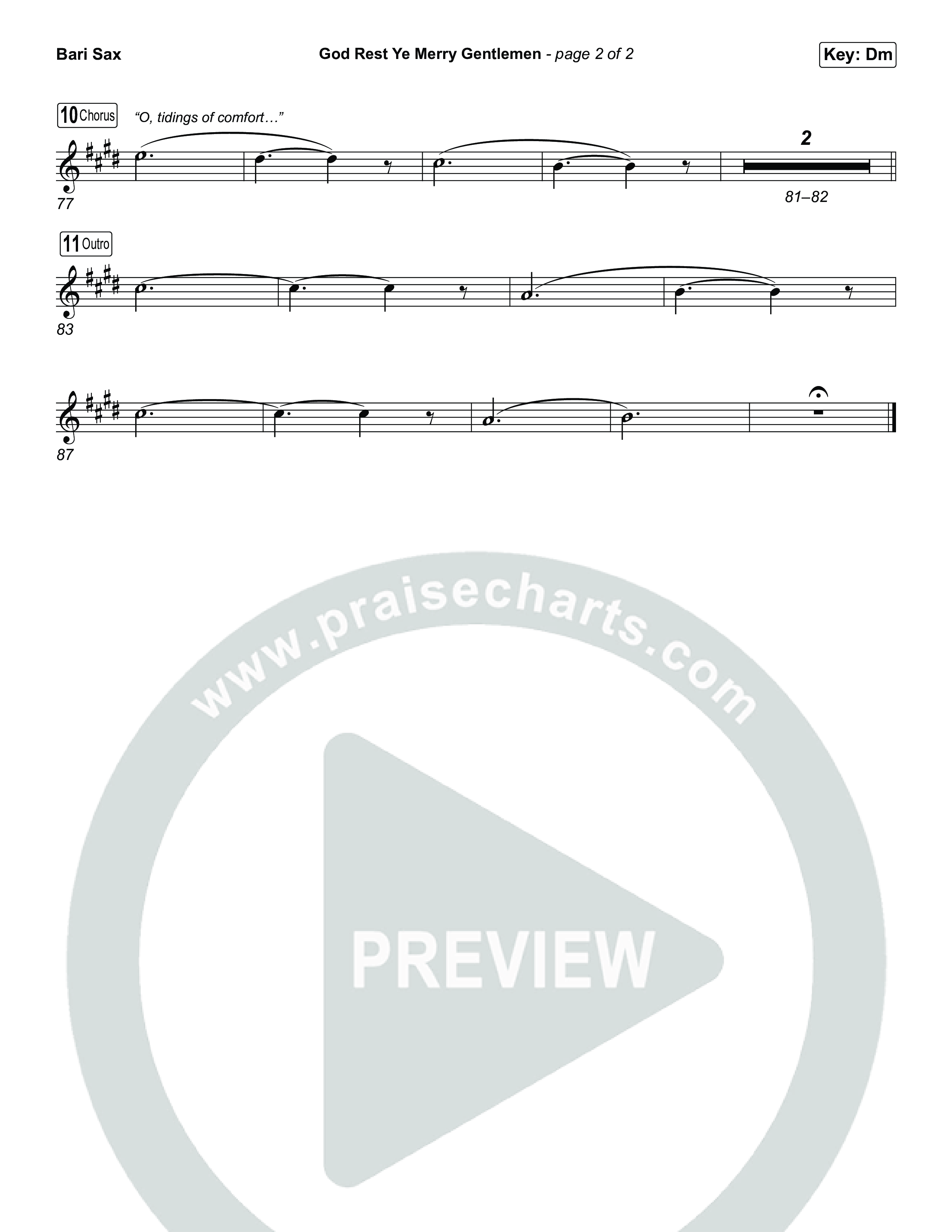 God Rest Ye Merry Gentlemen (Choral/SATB) Bari Sax (Travis Cottrell / Arr. Mason Brown)