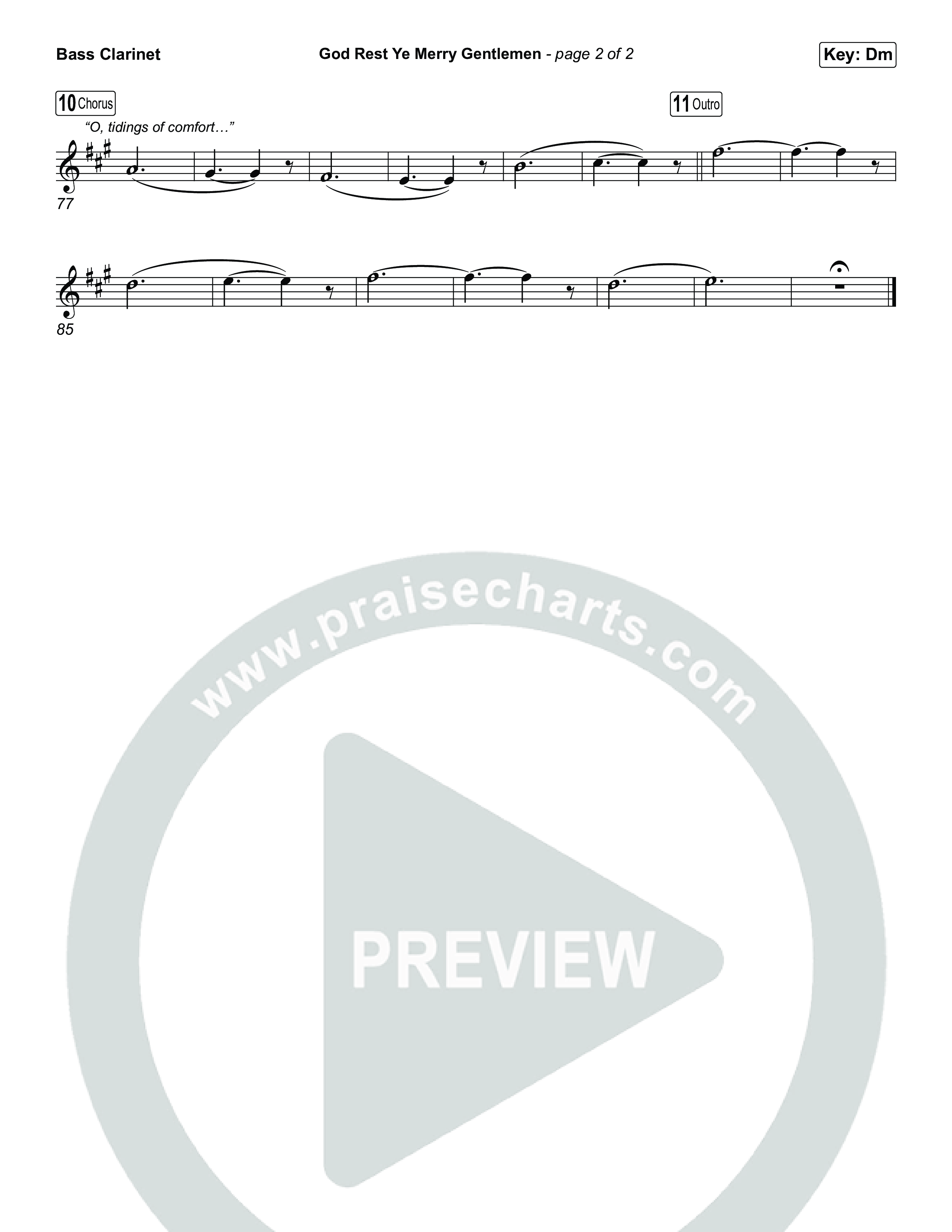 God Rest Ye Merry Gentlemen (Choral/SATB) Bass Clarinet (Travis Cottrell / Arr. Mason Brown)