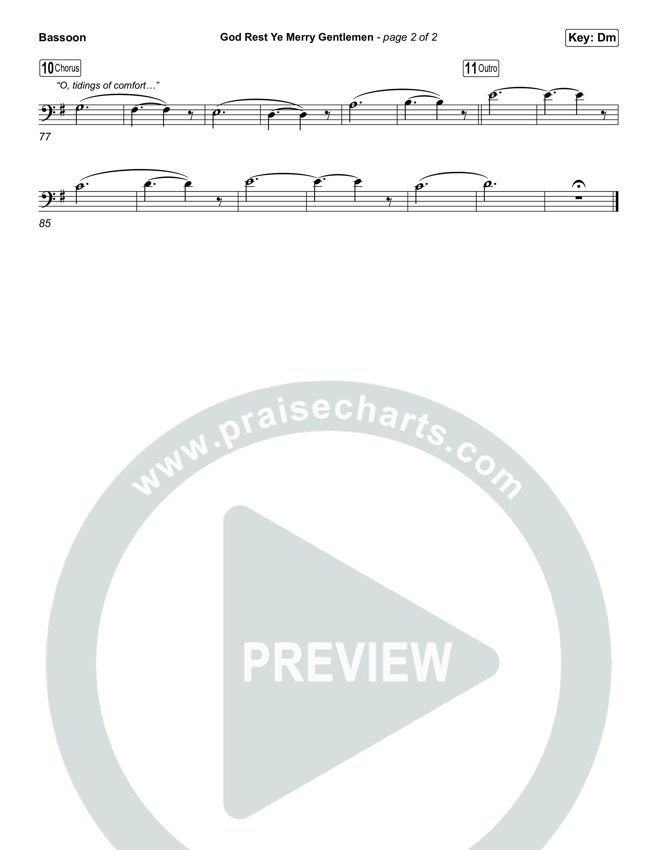 God Rest Ye Merry Gentlemen (Choral/SATB) Bassoon (Travis Cottrell / Arr. Mason Brown)