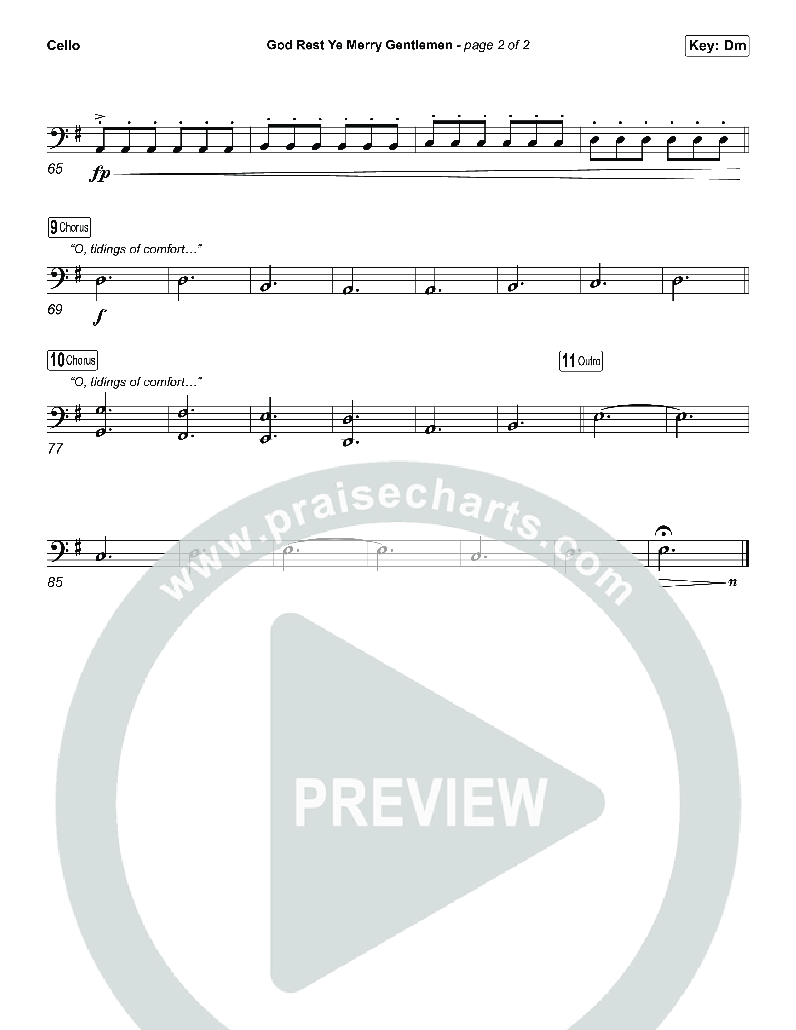 God Rest Ye Merry Gentlemen (Choral/SATB) Cello (Travis Cottrell / Arr. Mason Brown)