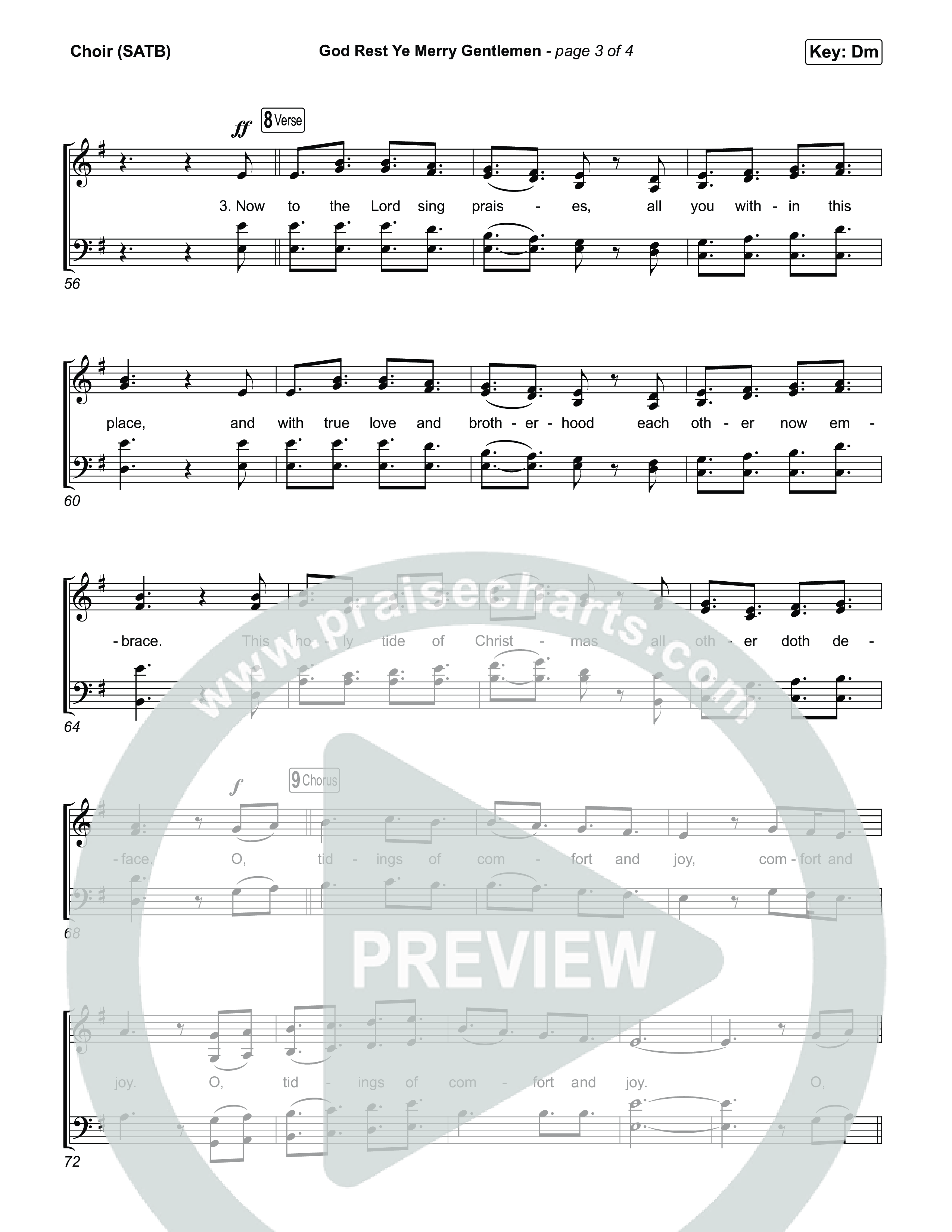God Rest Ye Merry Gentlemen (Choral/SATB) Choir Sheet (SATB) (Travis Cottrell / Arr. Mason Brown)