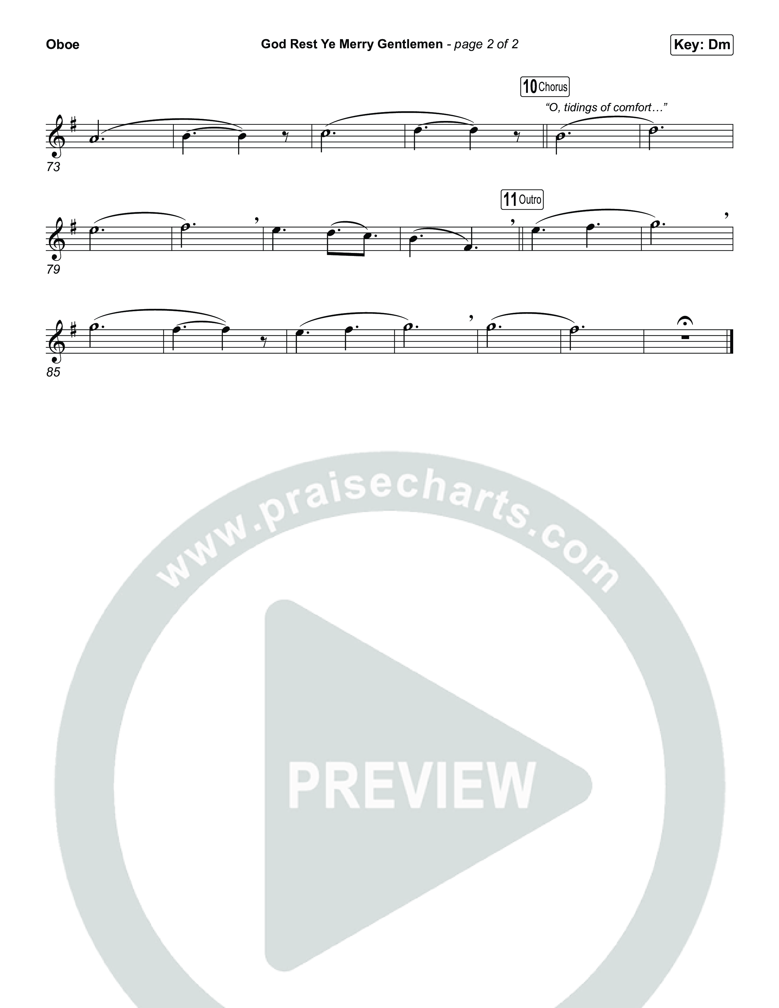 God Rest Ye Merry Gentlemen (Choral/SATB) Oboe (Travis Cottrell / Arr. Mason Brown)
