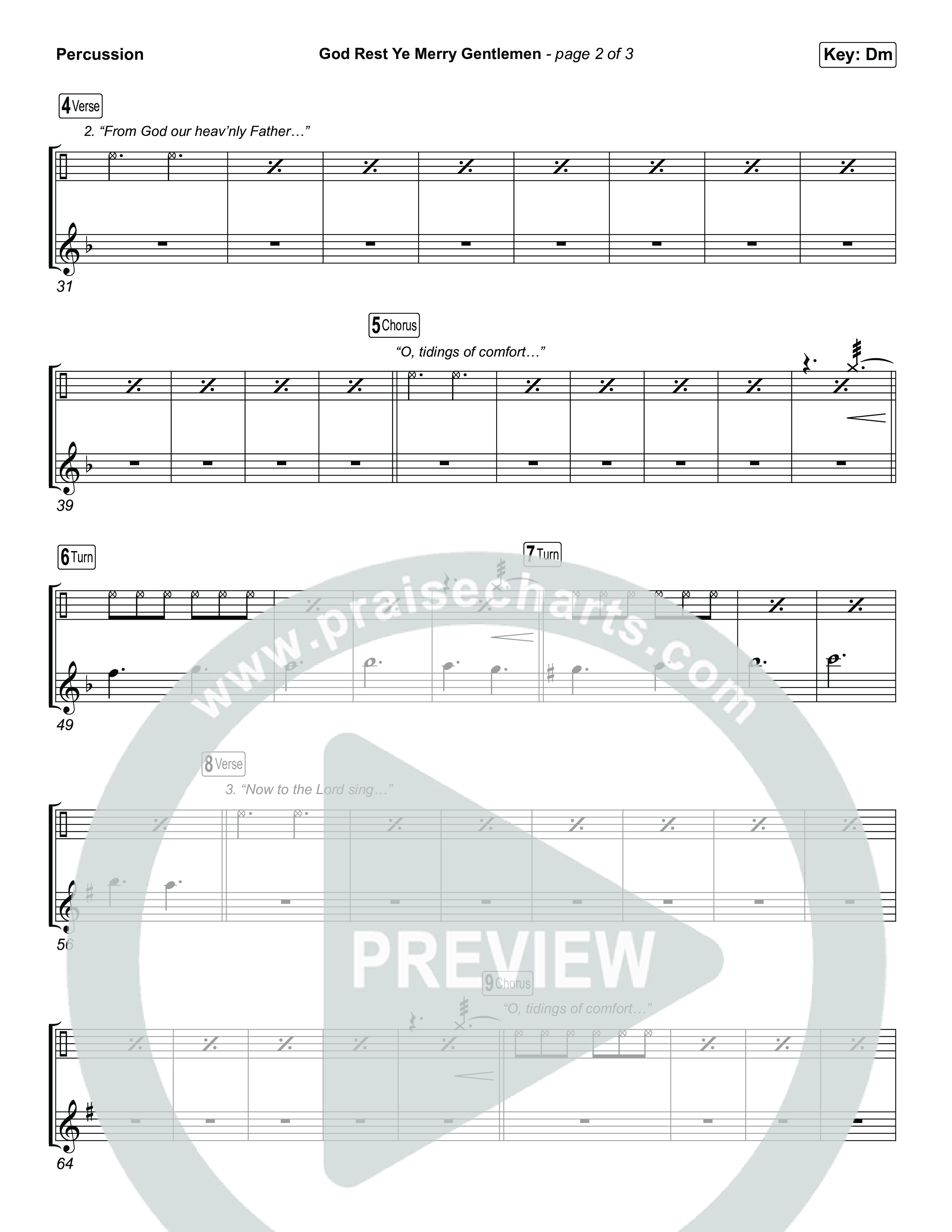 God Rest Ye Merry Gentlemen (Choral/SATB) Percussion (Travis Cottrell / Arr. Mason Brown)