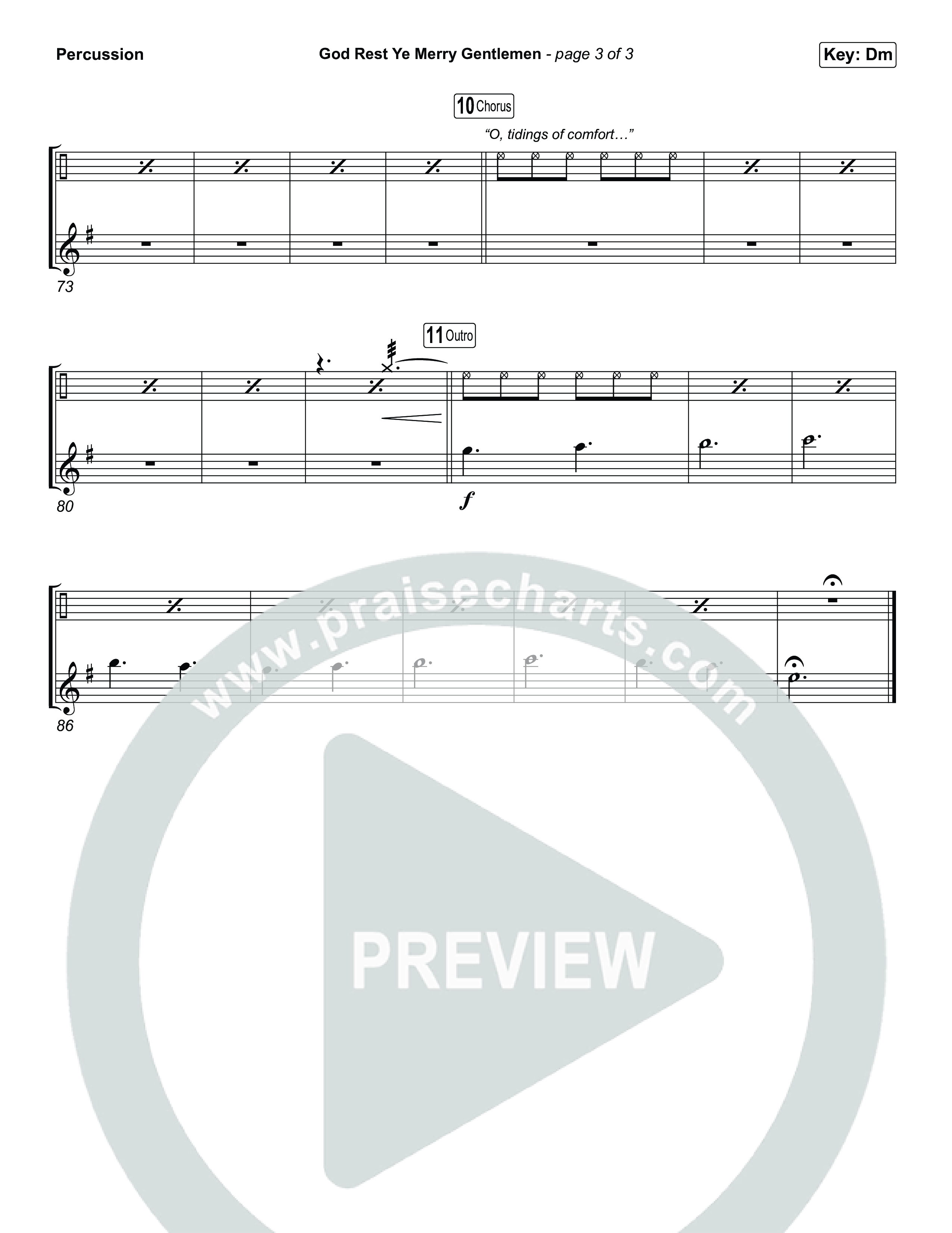 God Rest Ye Merry Gentlemen (Choral/SATB) Percussion (Travis Cottrell / Arr. Mason Brown)