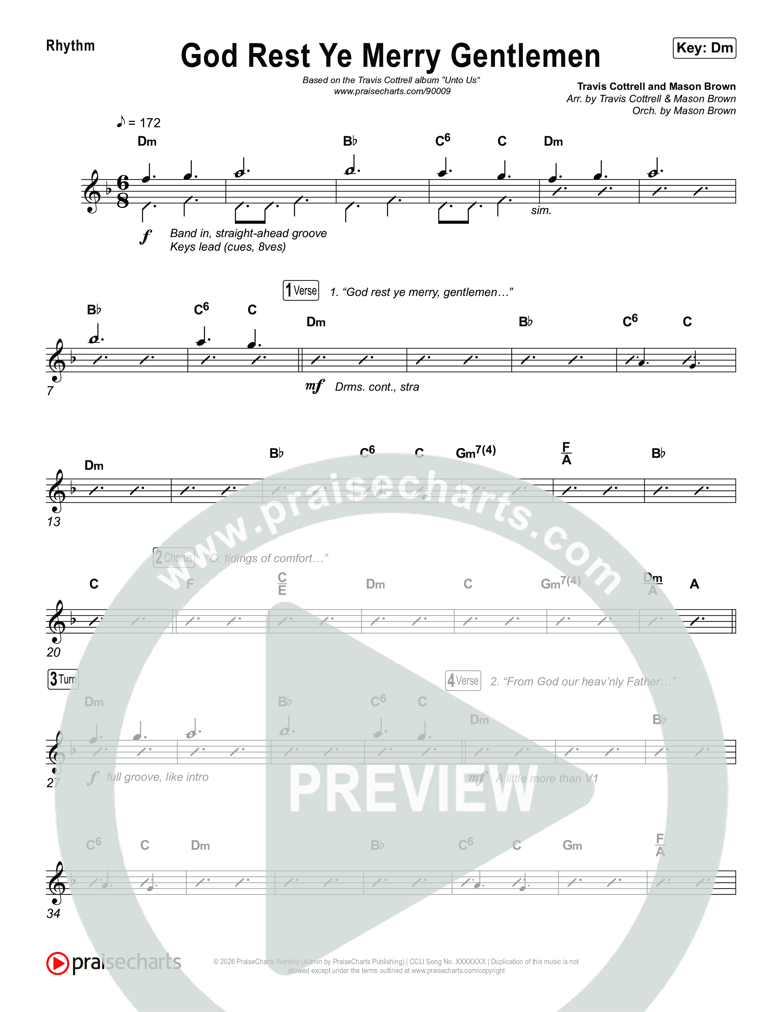 God Rest Ye Merry Gentlemen (Choral/SATB) Rhythm Pack (Travis Cottrell / Arr. Mason Brown)