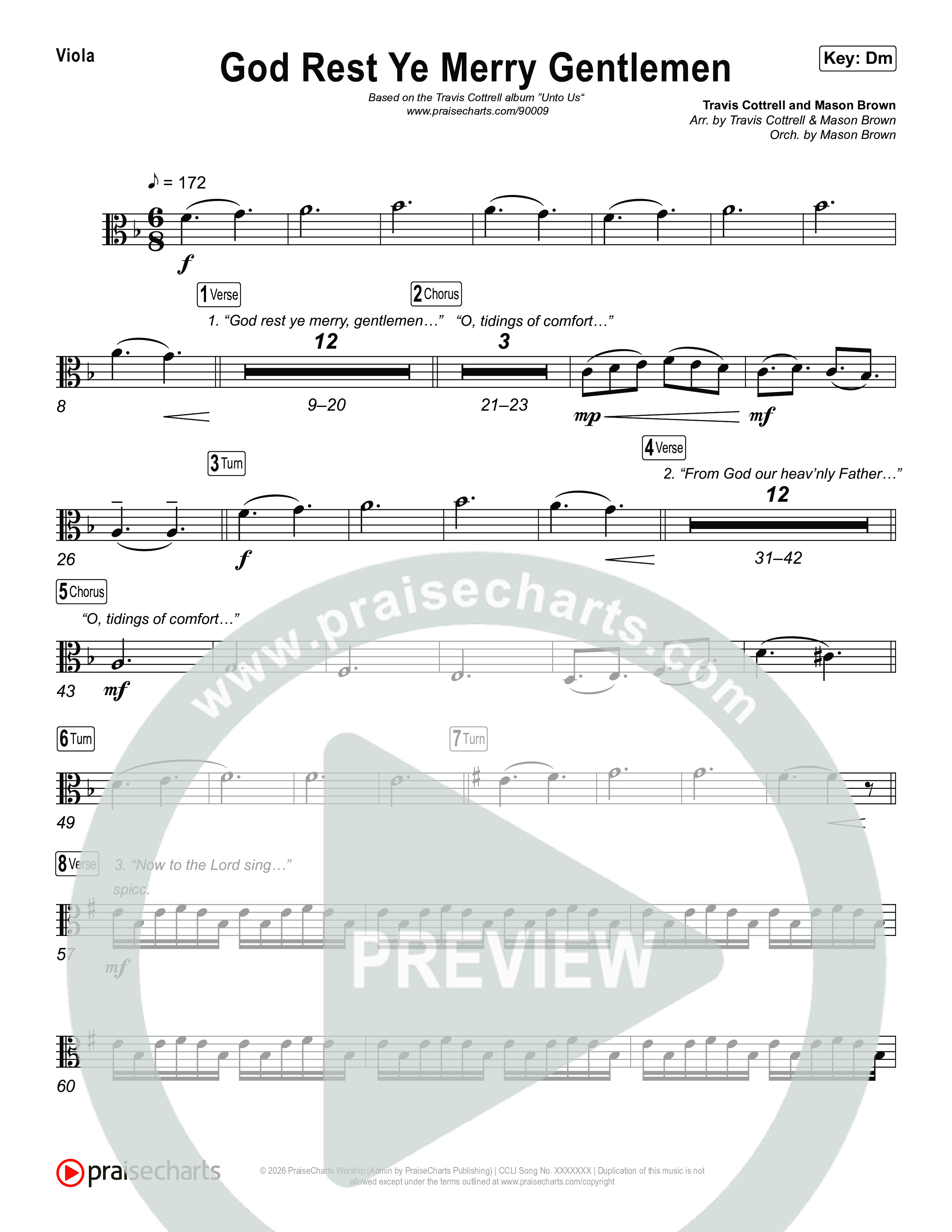 God Rest Ye Merry Gentlemen (Choral/SATB) String Pack (Travis Cottrell / Arr. Mason Brown)