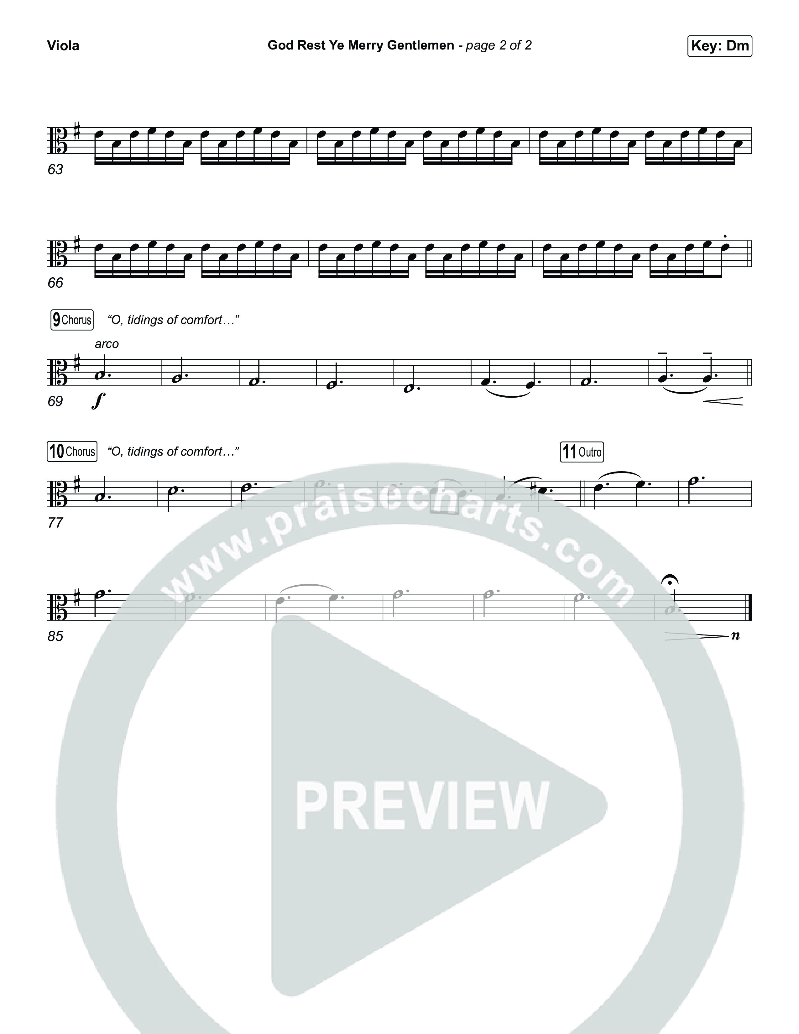 God Rest Ye Merry Gentlemen (Choral/SATB) Viola (Travis Cottrell / Arr. Mason Brown)