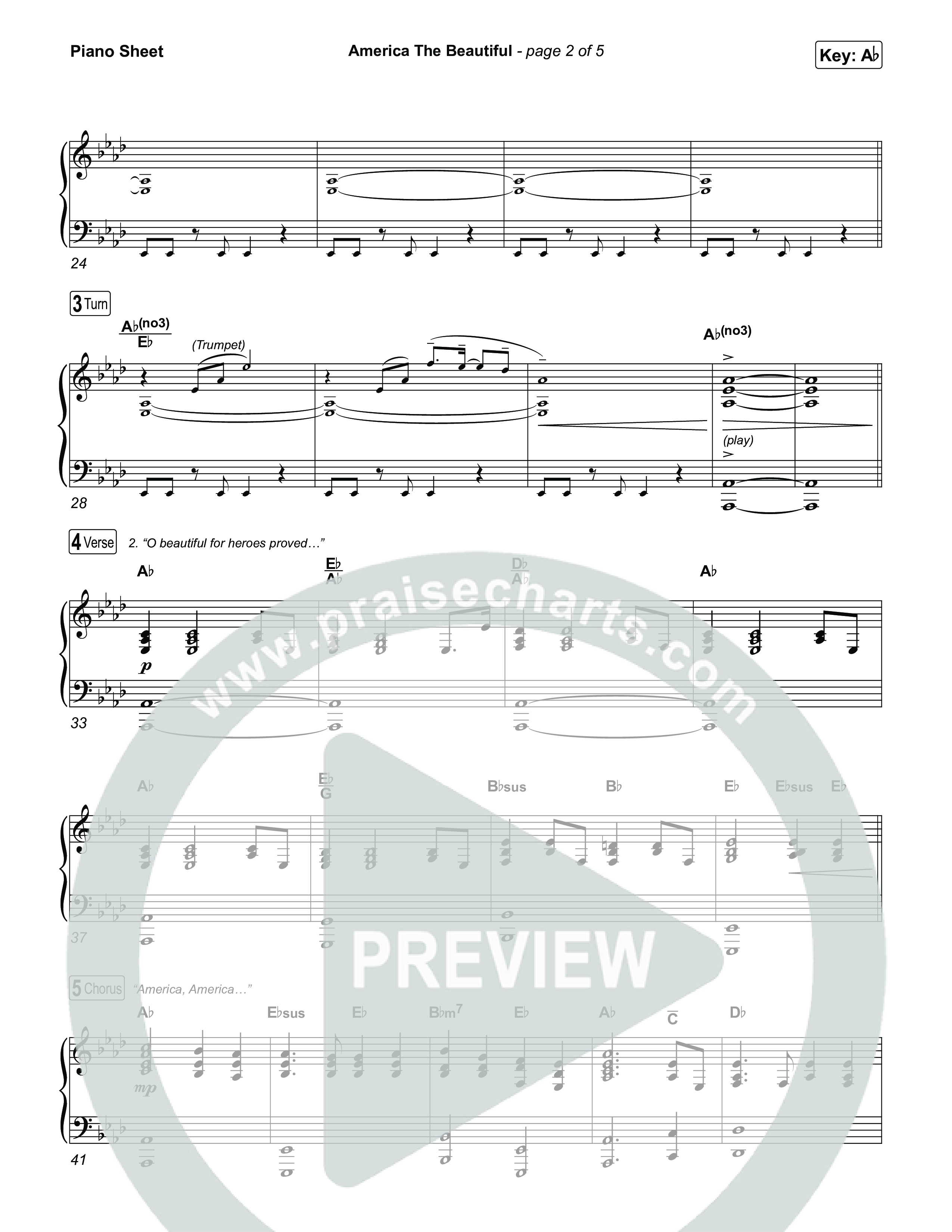 America The Beautiful (Choral/SATB) Piano Sheet (Travis Cottrell / Arr. Mason Brown)