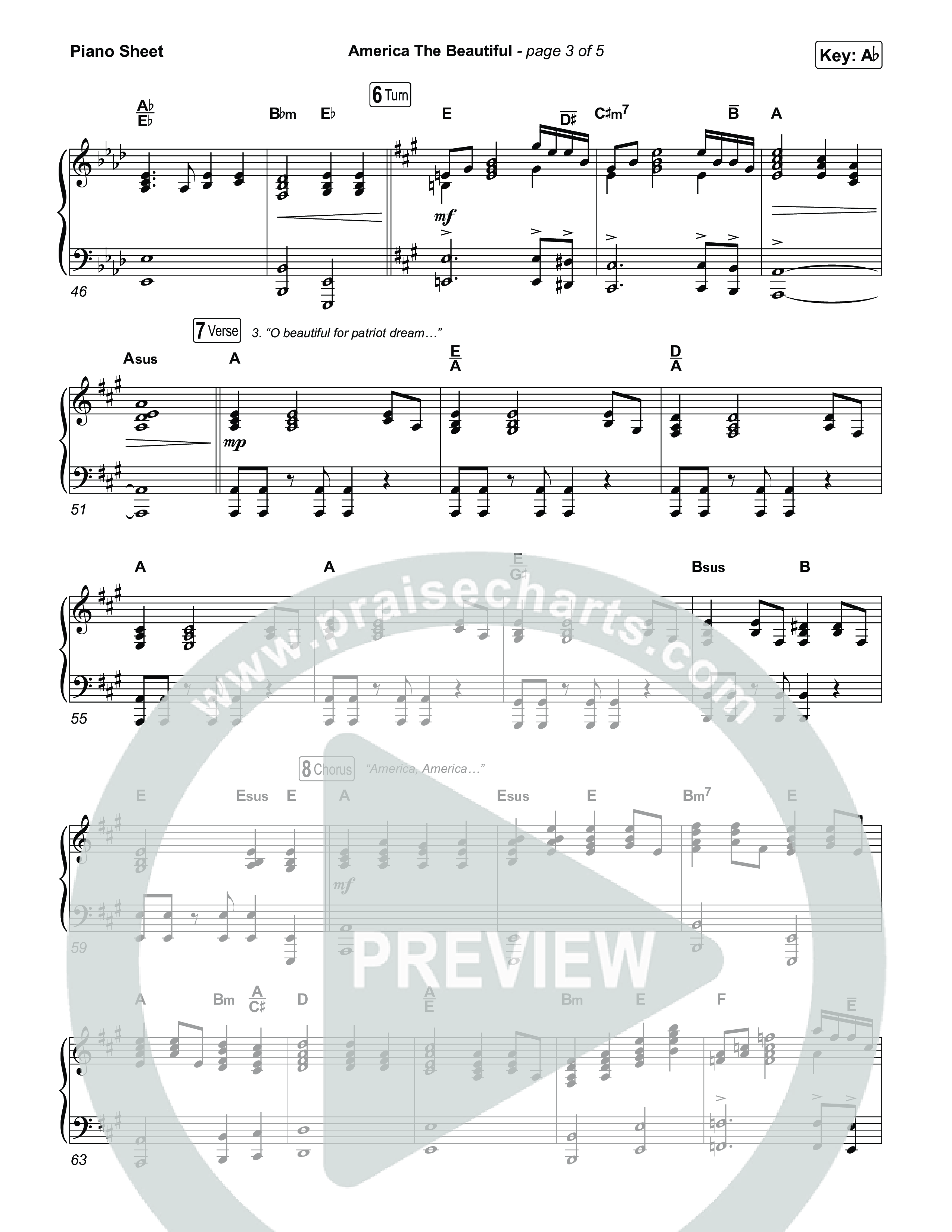 America The Beautiful (Choral/SATB) Piano Sheet (Travis Cottrell / Arr. Mason Brown)