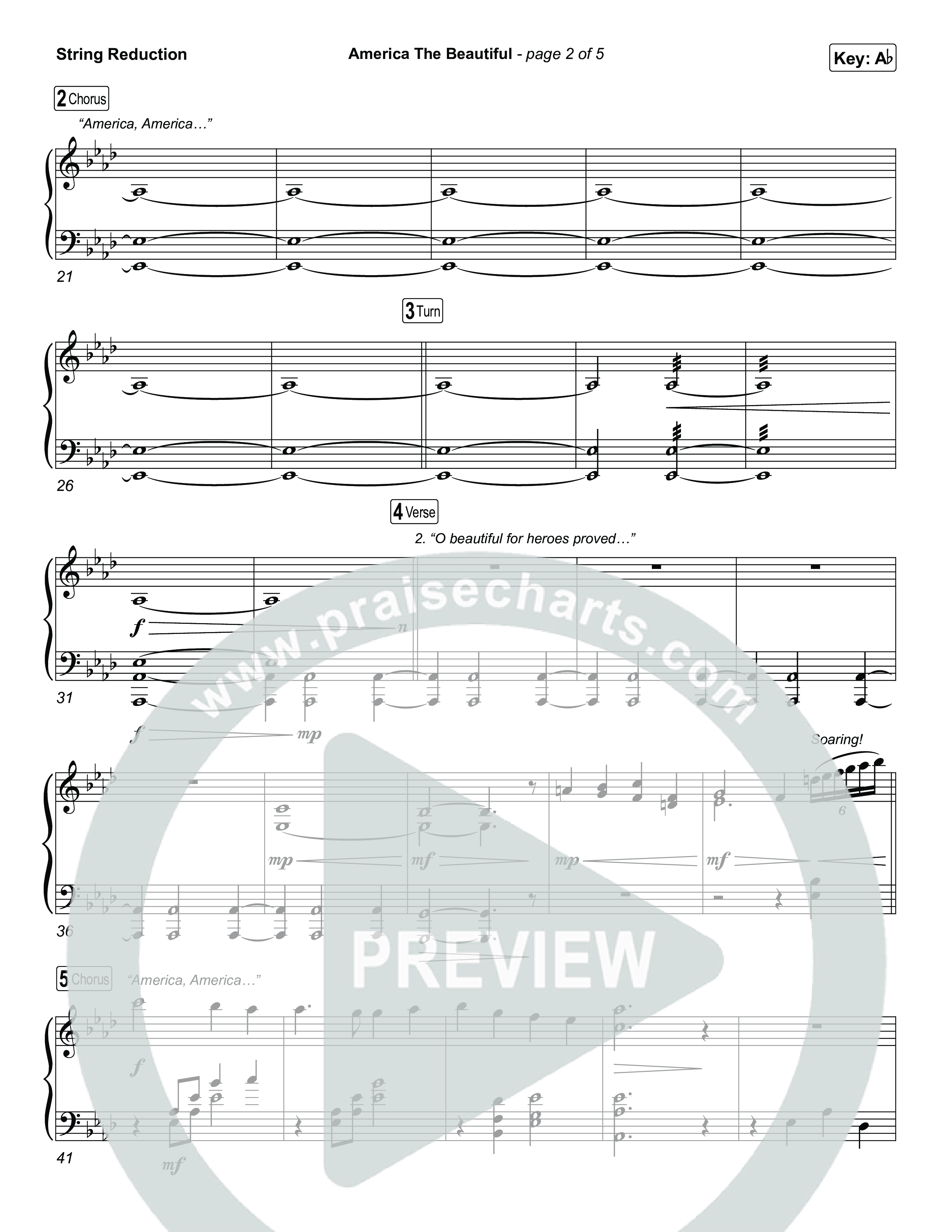 America The Beautiful (Choral/SATB) String Reduction (Travis Cottrell / Arr. Mason Brown)