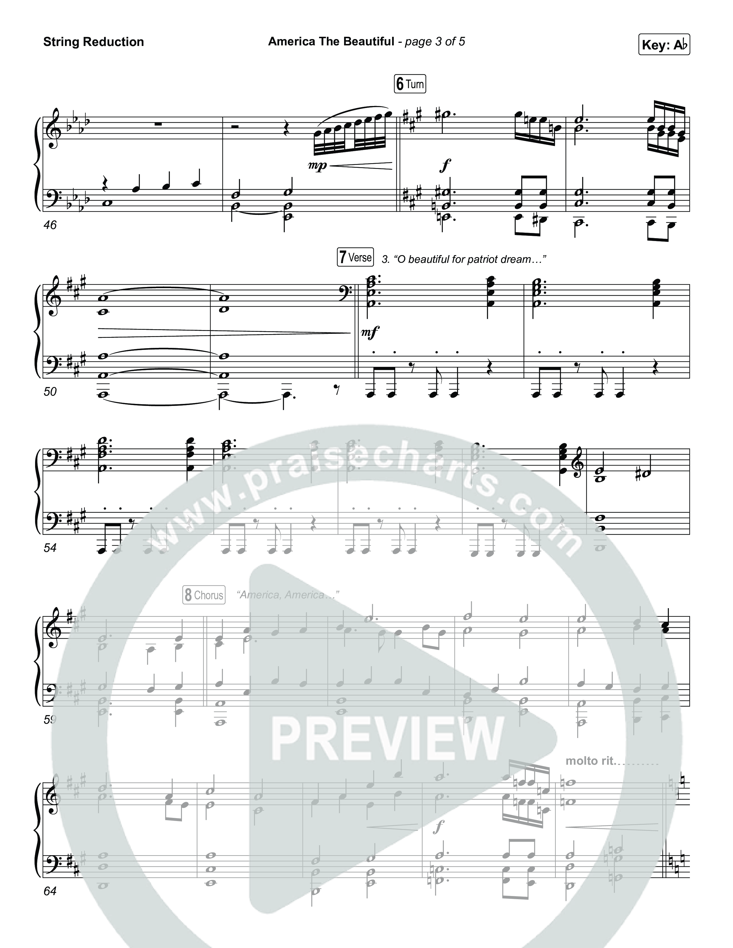 America The Beautiful (Choral/SATB) String Reduction (Travis Cottrell / Arr. Mason Brown)