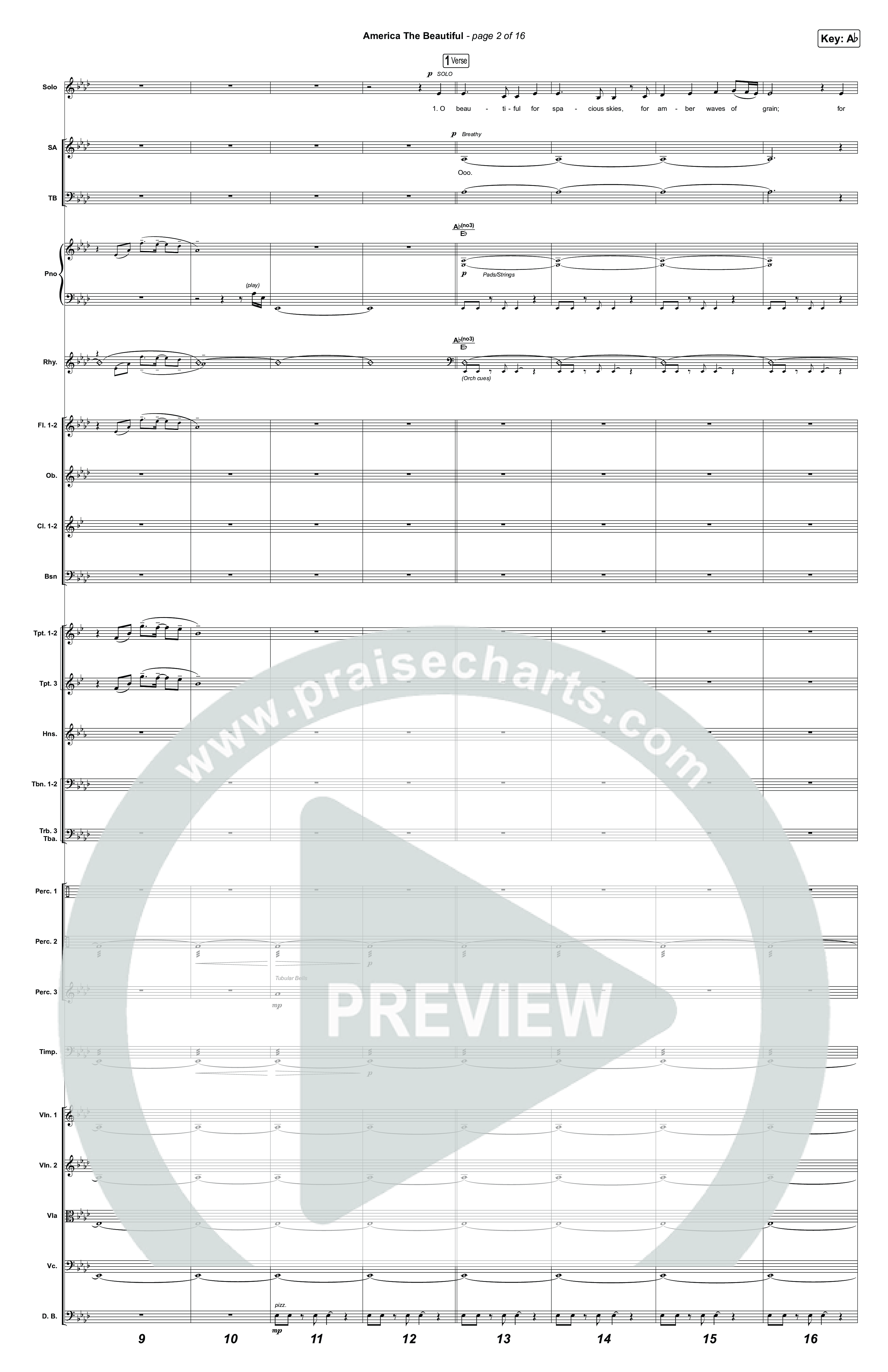 America The Beautiful (Choral/SATB) Orchestration (Travis Cottrell / Arr. Mason Brown)