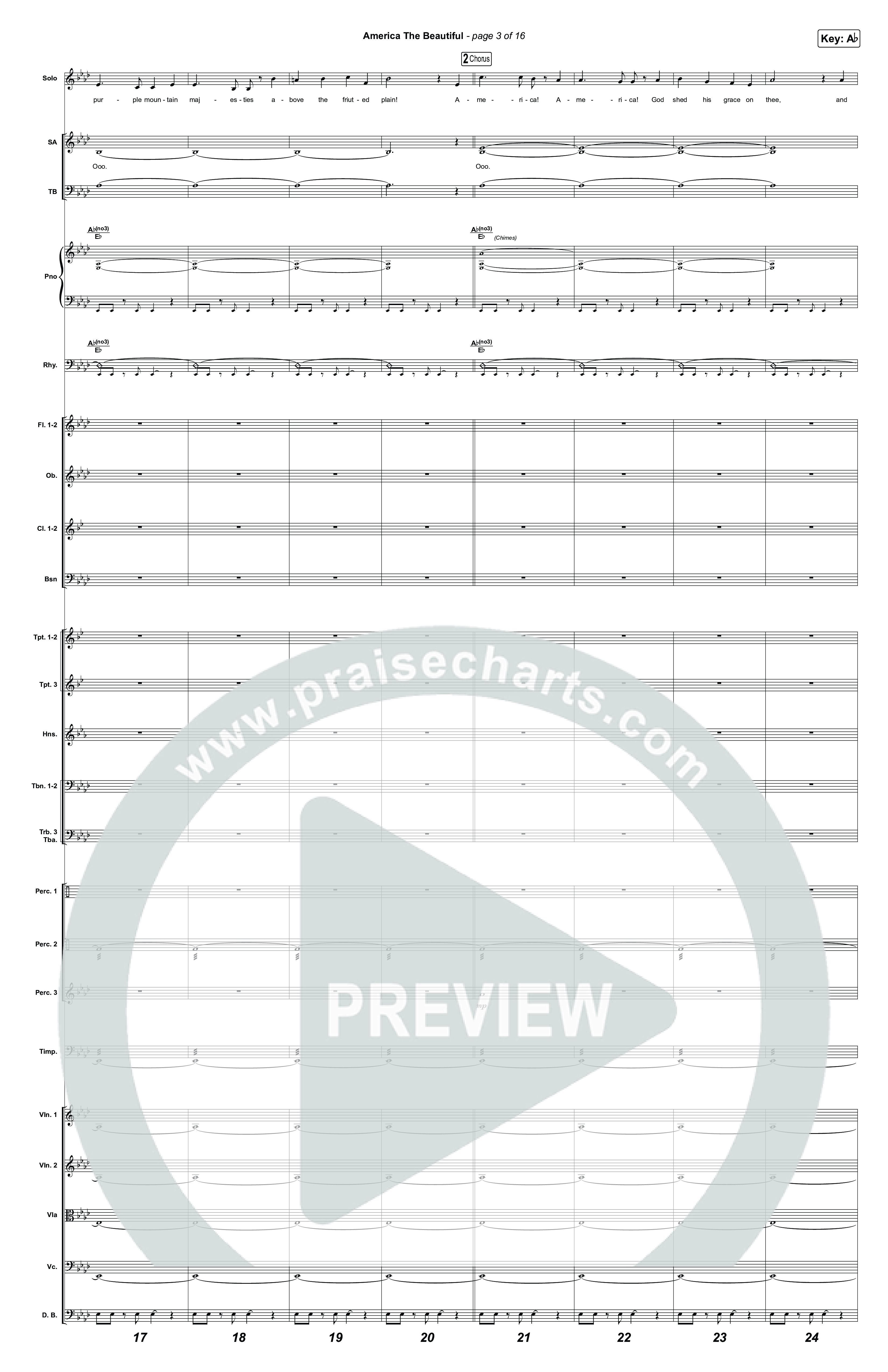 America The Beautiful (Choral/SATB) Orchestration (Travis Cottrell / Arr. Mason Brown)