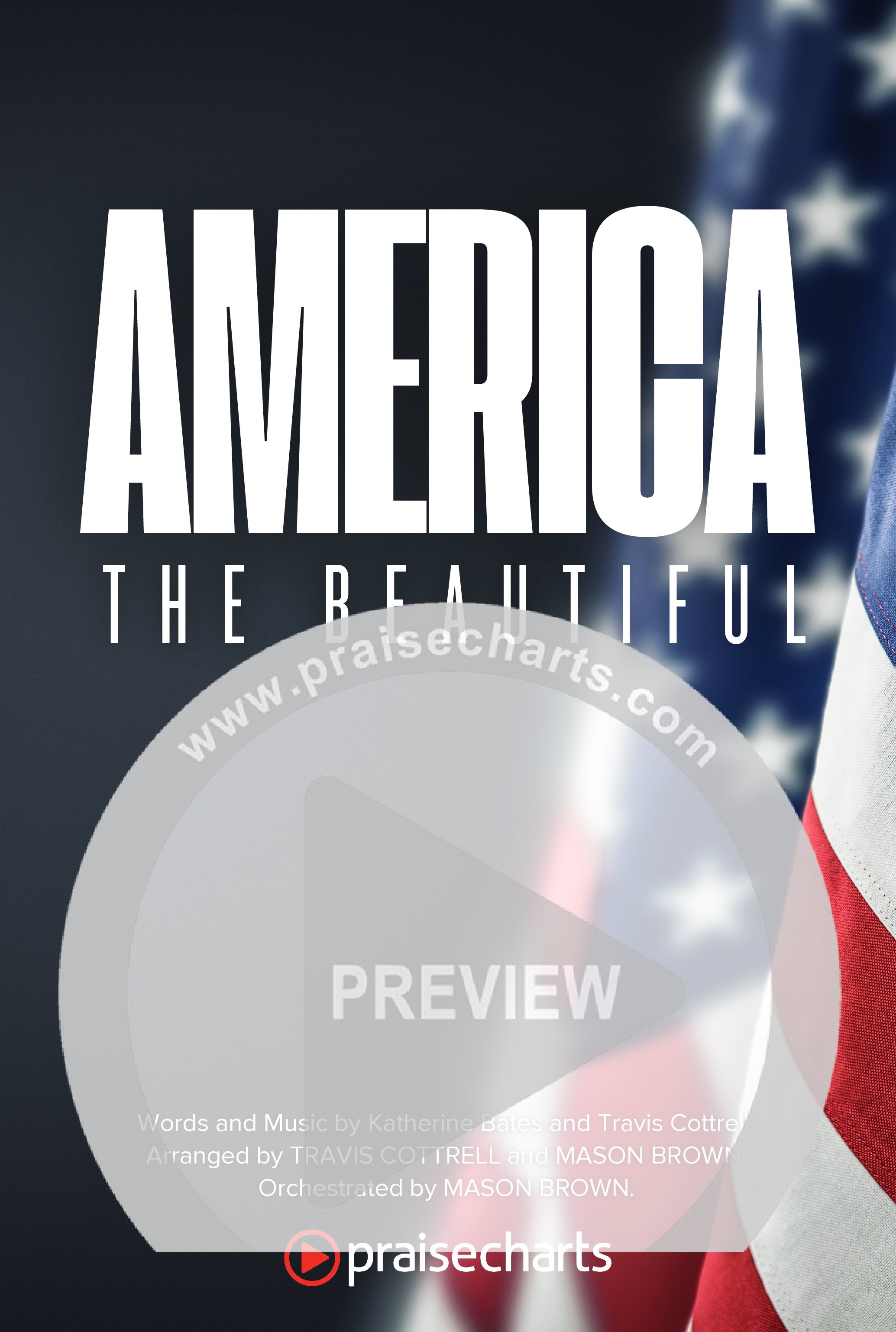 America The Beautiful (Choral/SATB) Octavo Cover Sheet (Travis Cottrell / Arr. Mason Brown)