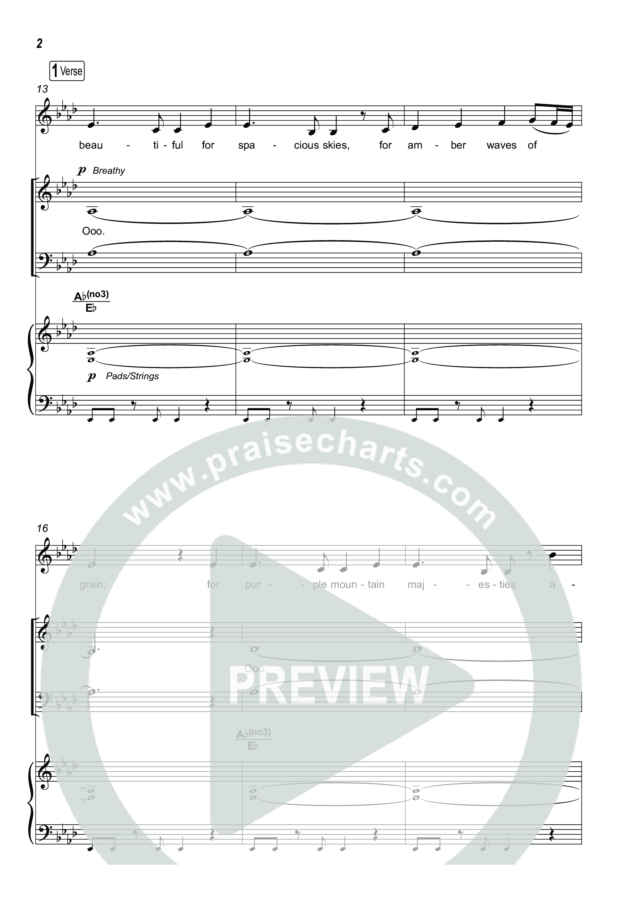 America The Beautiful (Choral/SATB) Octavo (SATB & Pno) (Travis Cottrell / Arr. Mason Brown)