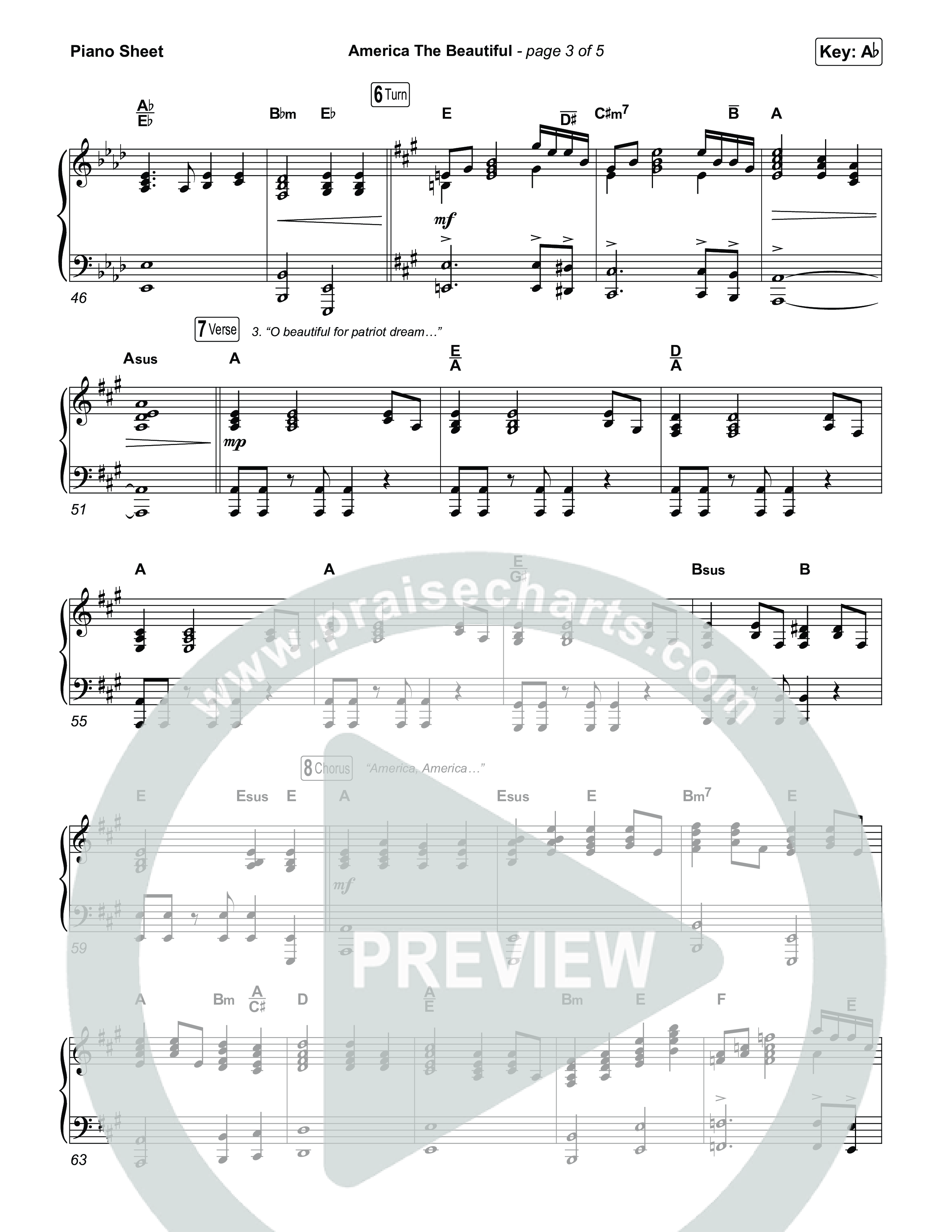 America The Beautiful (Choral/SATB) Piano Sheet (Travis Cottrell / Arr. Mason Brown)