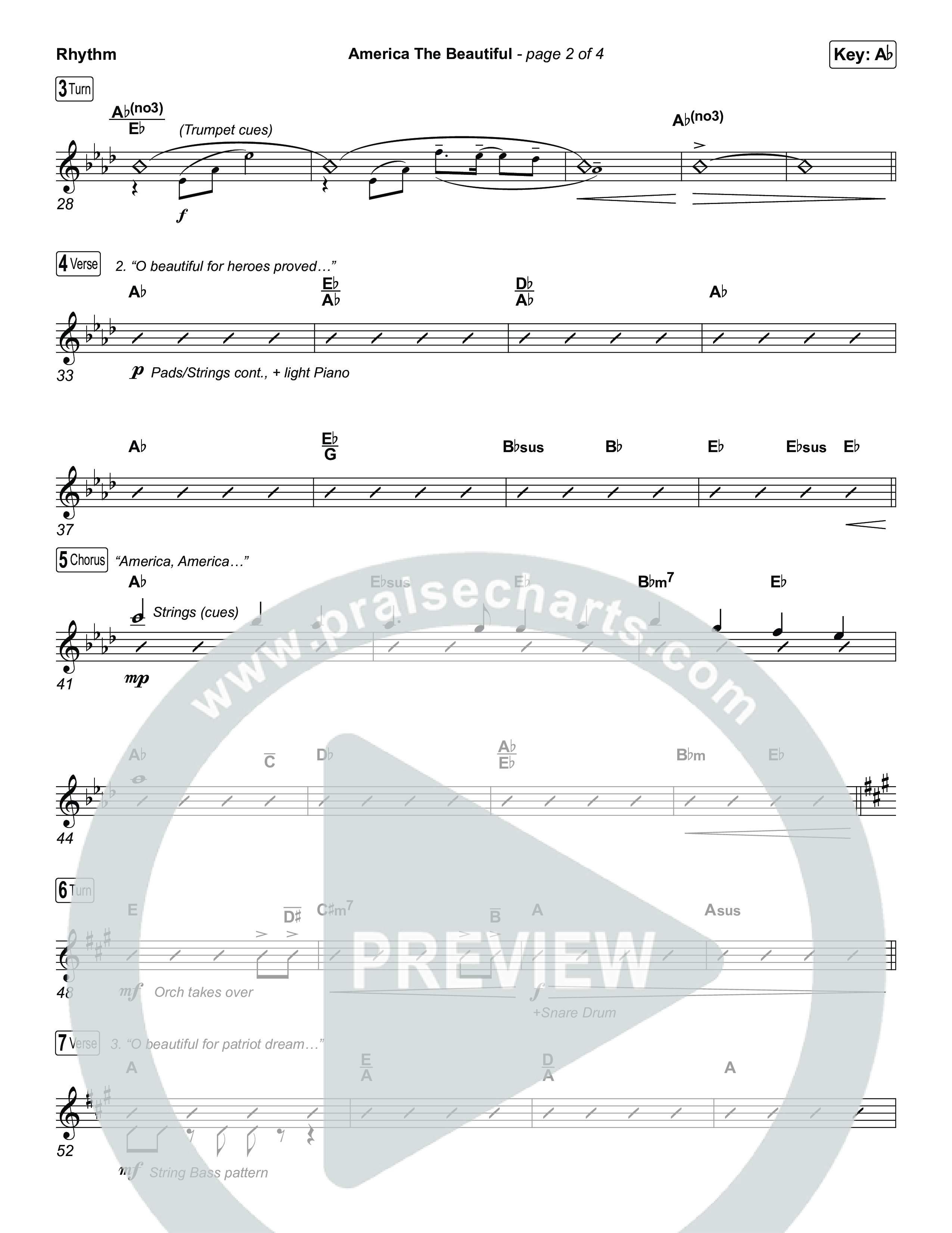 America The Beautiful (Choral/SATB) Rhythm Pack (Travis Cottrell / Arr. Mason Brown)