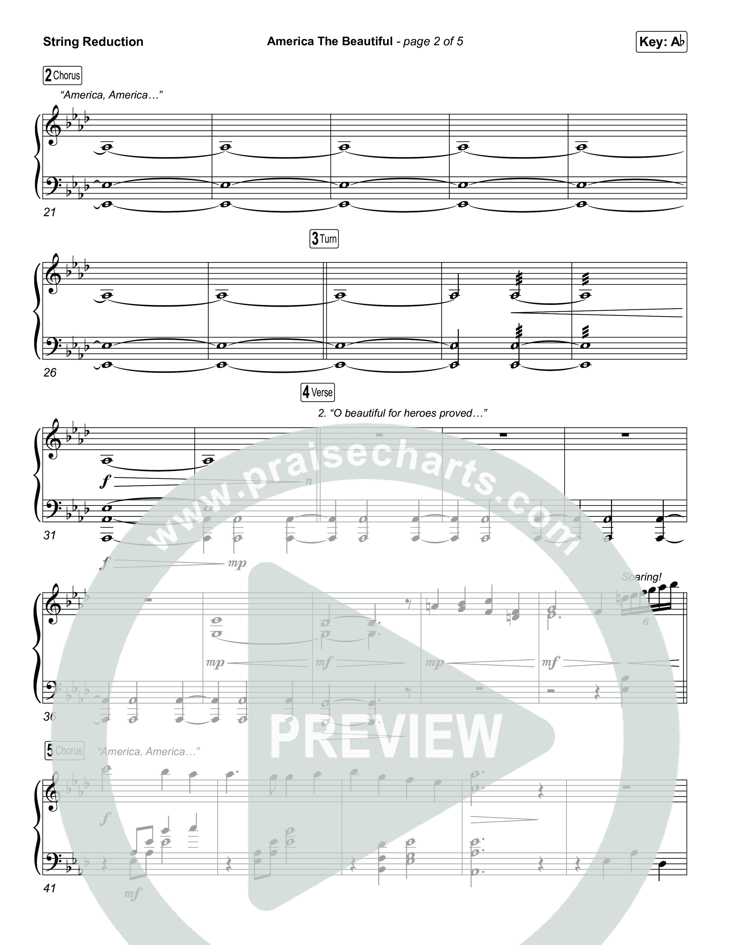 America The Beautiful (Choral/SATB) String Reduction (Travis Cottrell / Arr. Mason Brown)