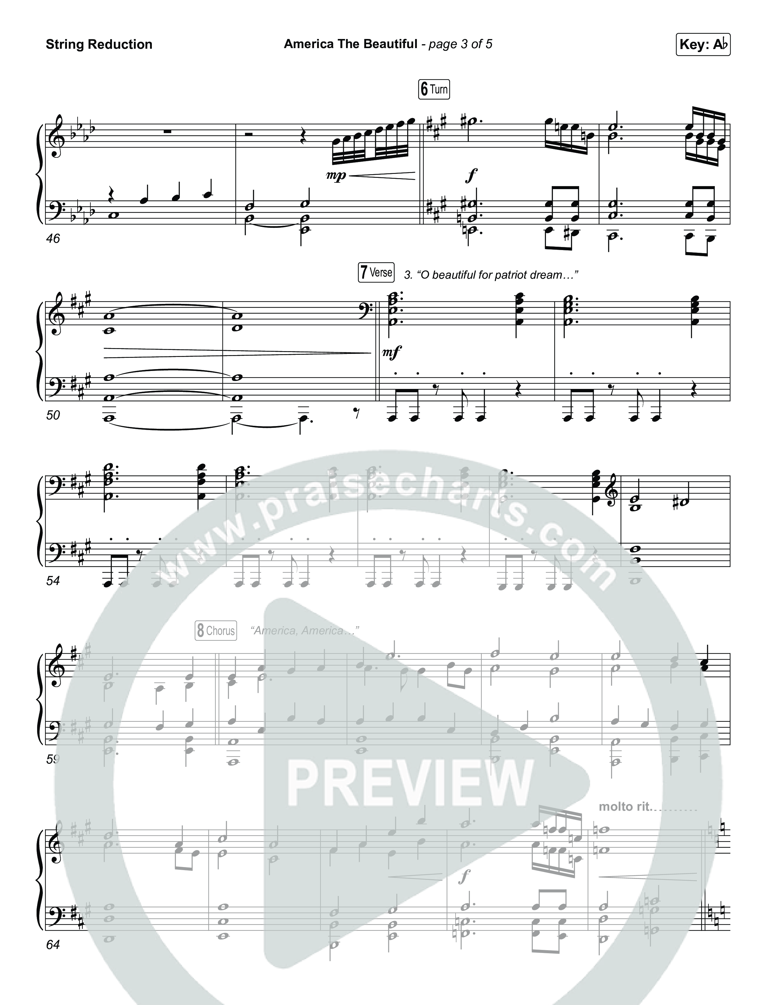 America The Beautiful (Choral/SATB) String Reduction (Travis Cottrell / Arr. Mason Brown)