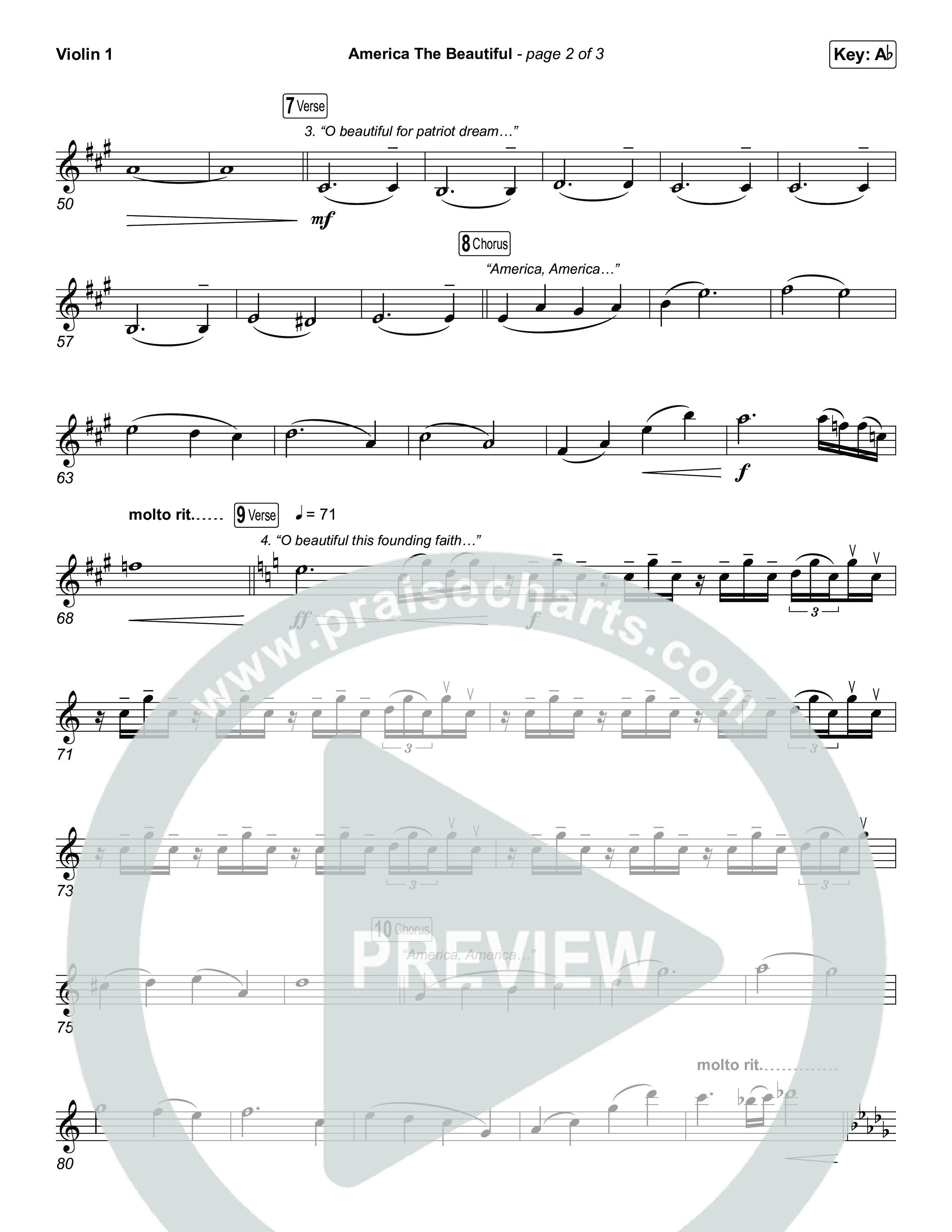 America The Beautiful (Choral/SATB) String Pack (Travis Cottrell / Arr. Mason Brown)
